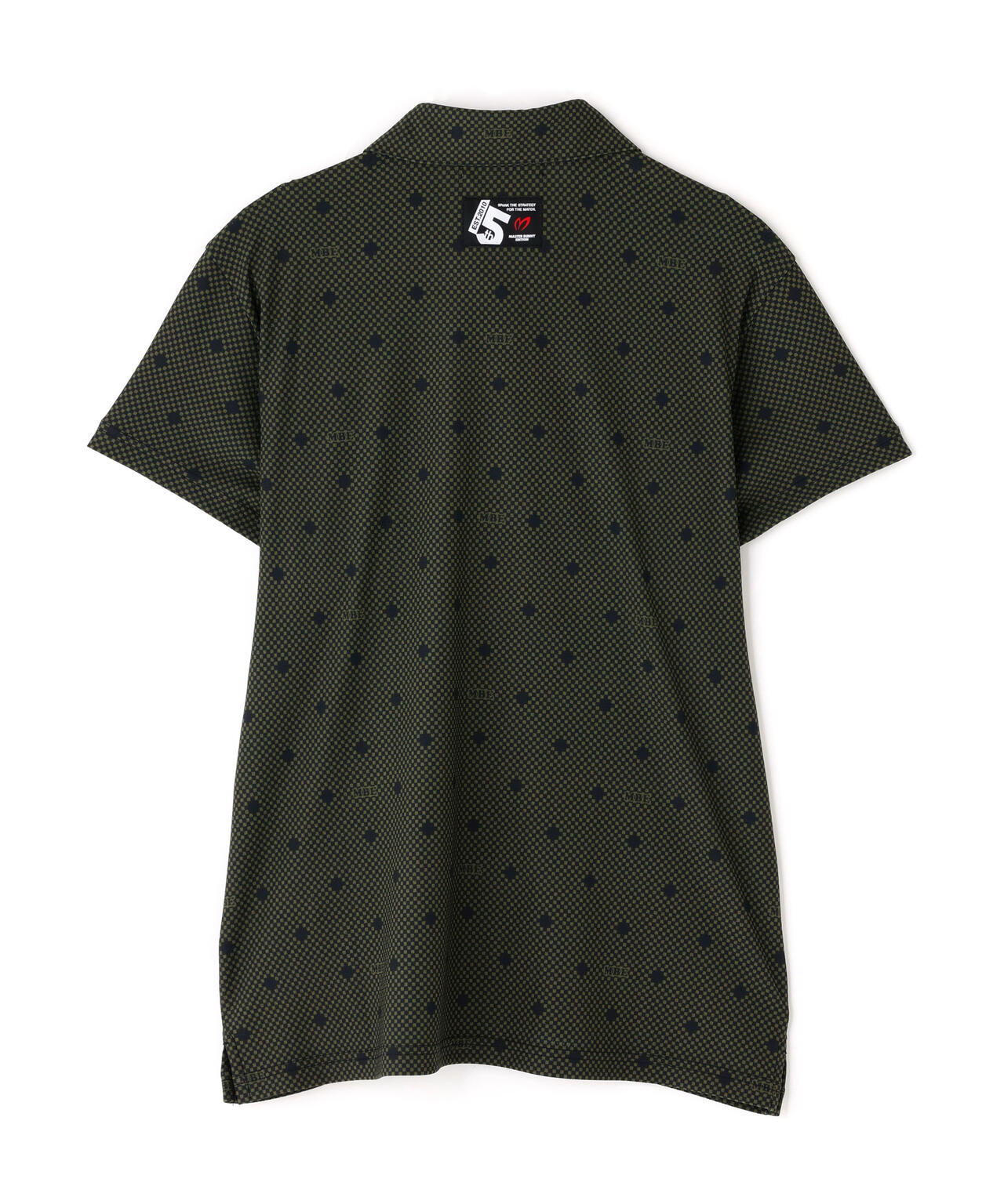 メッシュトリコットプリント半袖ポロシャツ