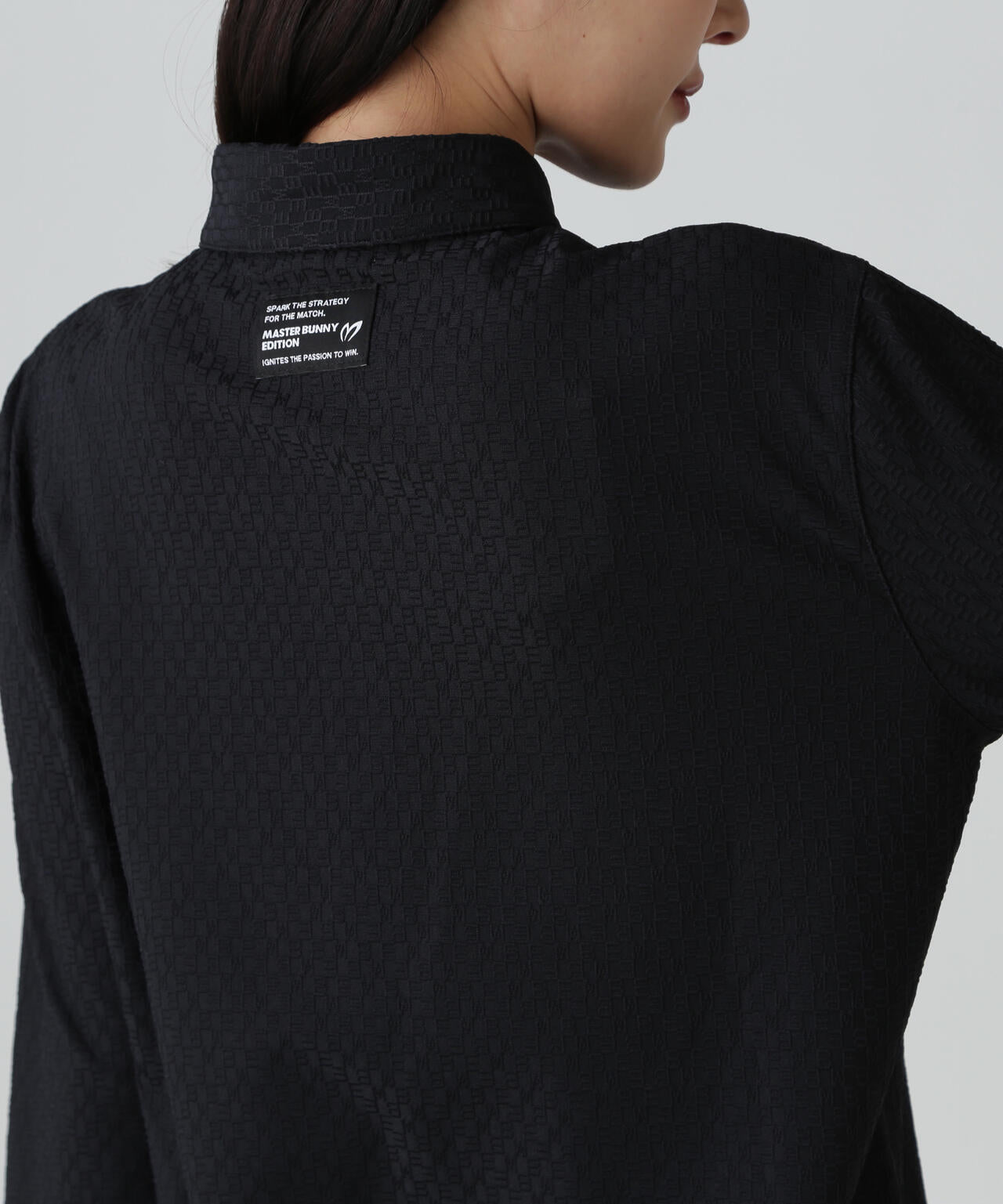 リンクスロゴジャガード長袖ポロシャツ