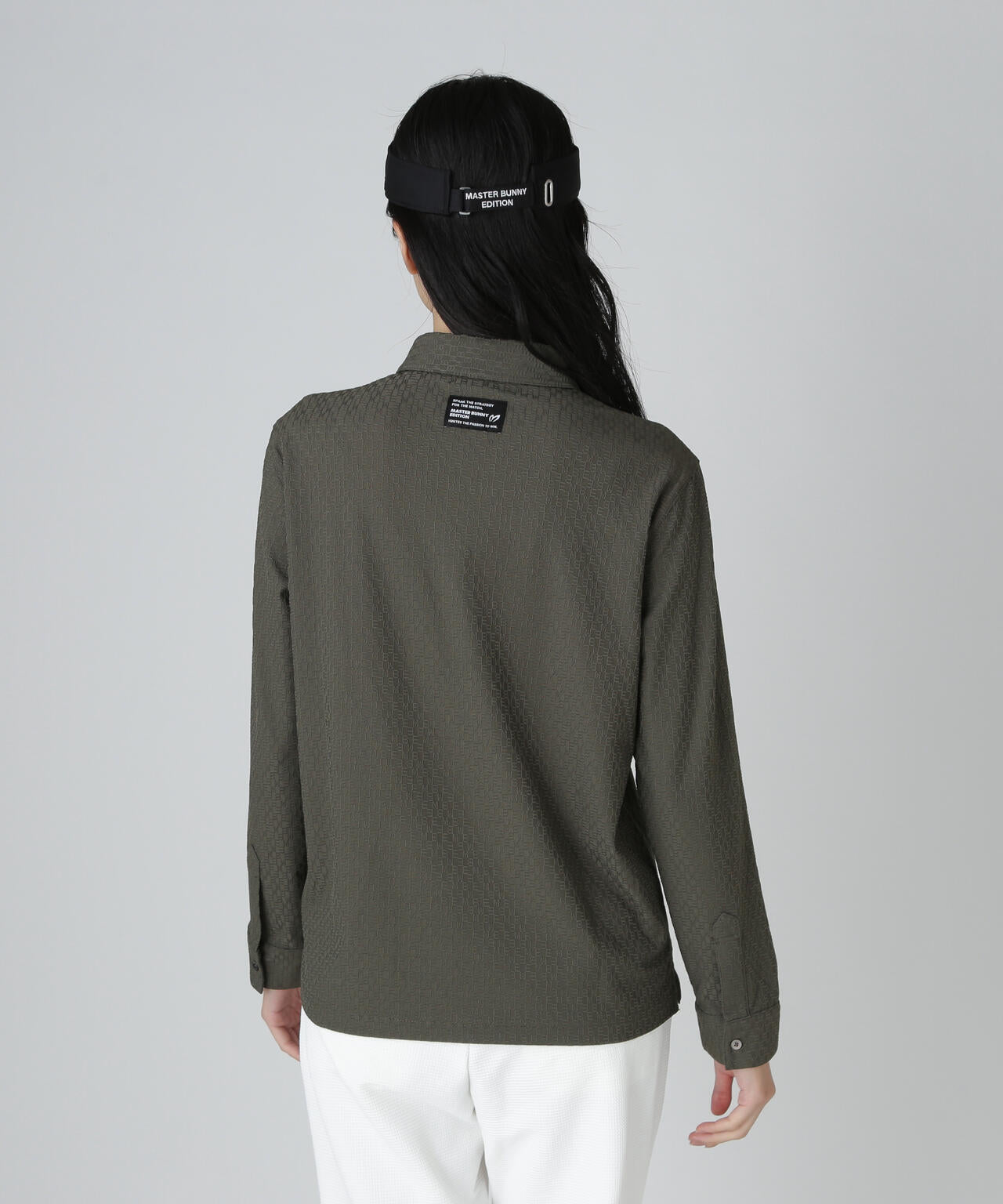 リンクスロゴジャガード長袖ポロシャツ