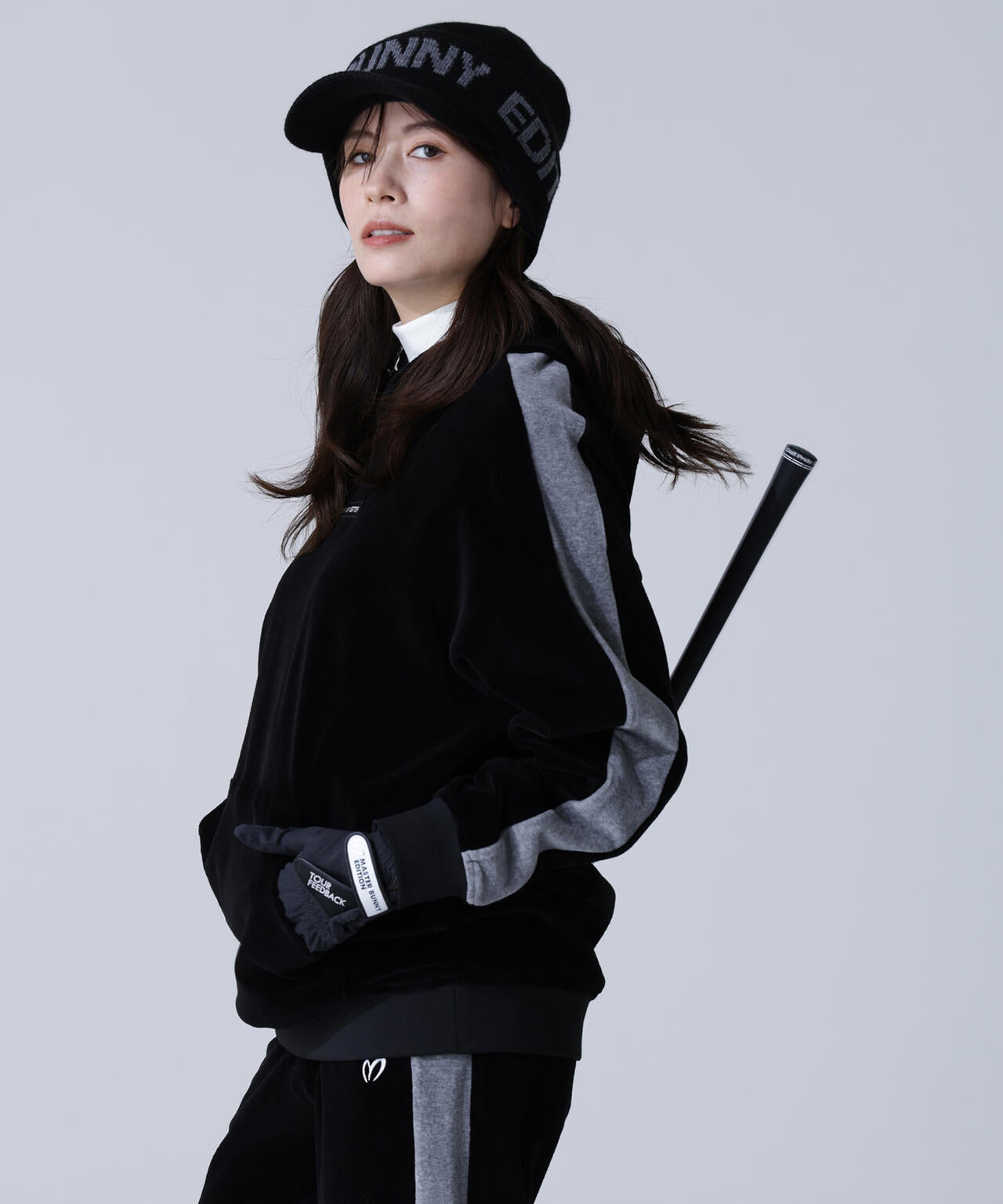 【岩井ツインズコラボカラーあり】ベロアフーディプルオーバー