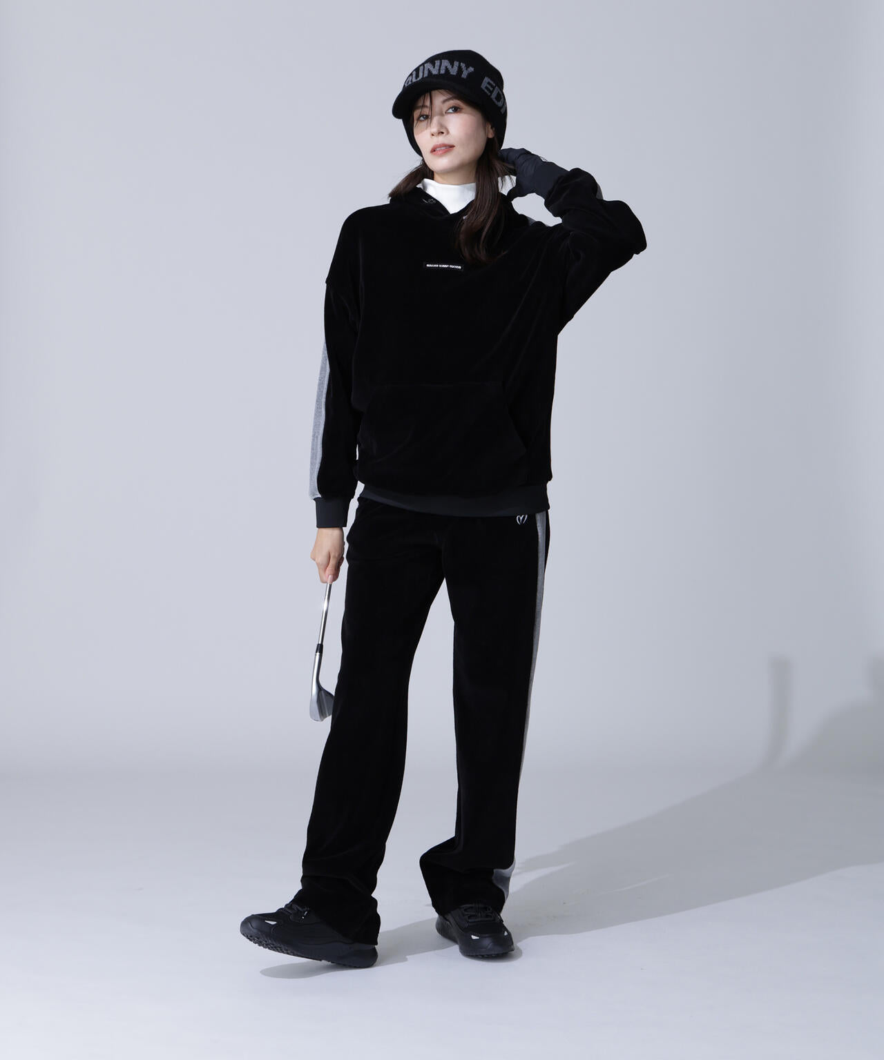 【岩井ツインズコラボカラーあり】ベロアフーディプルオーバー