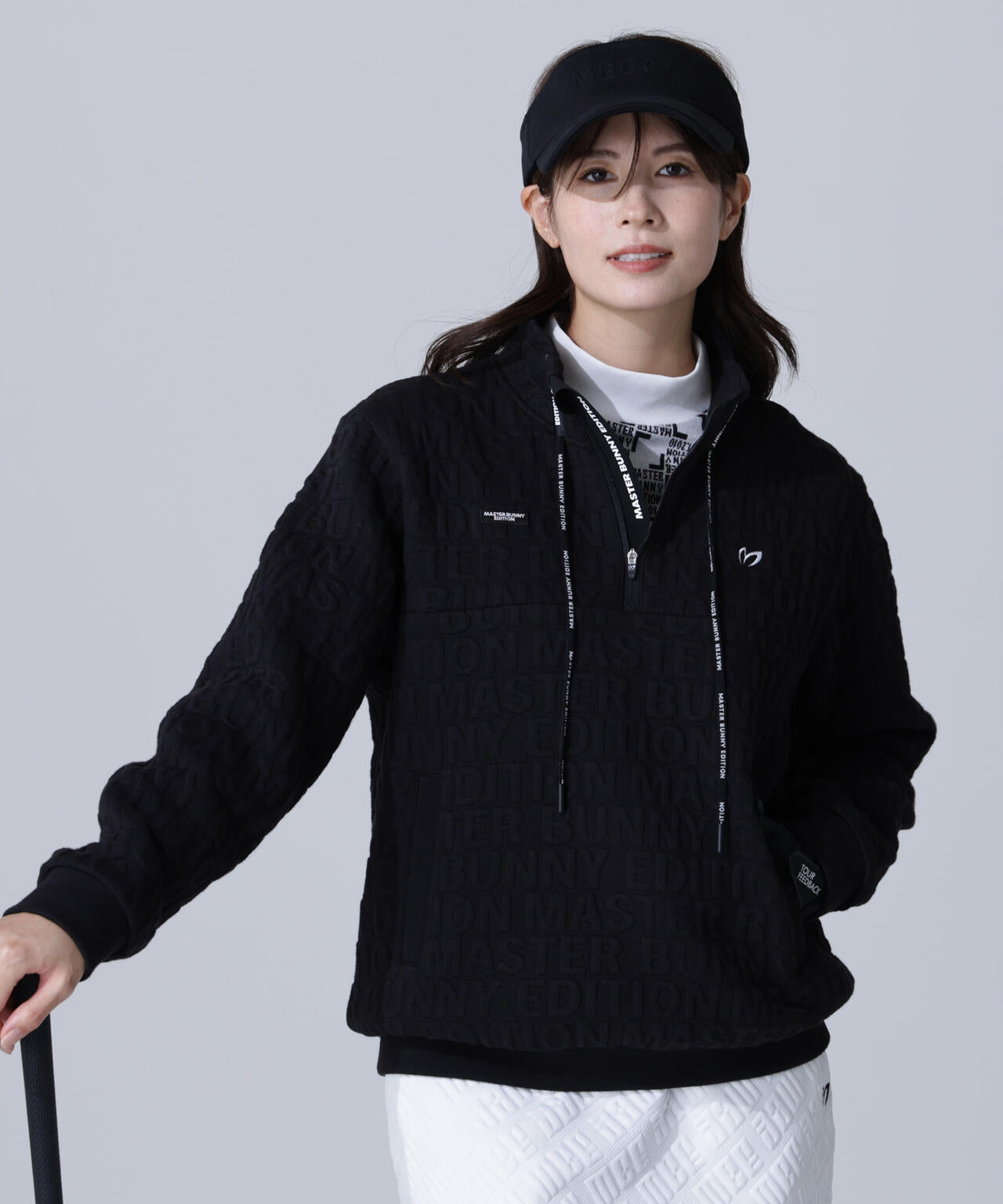 ロゴキルトジャガードハーフジップアップ