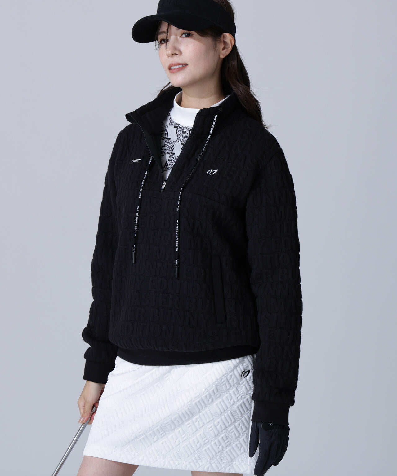 ロゴキルトジャガードハーフジップアップ