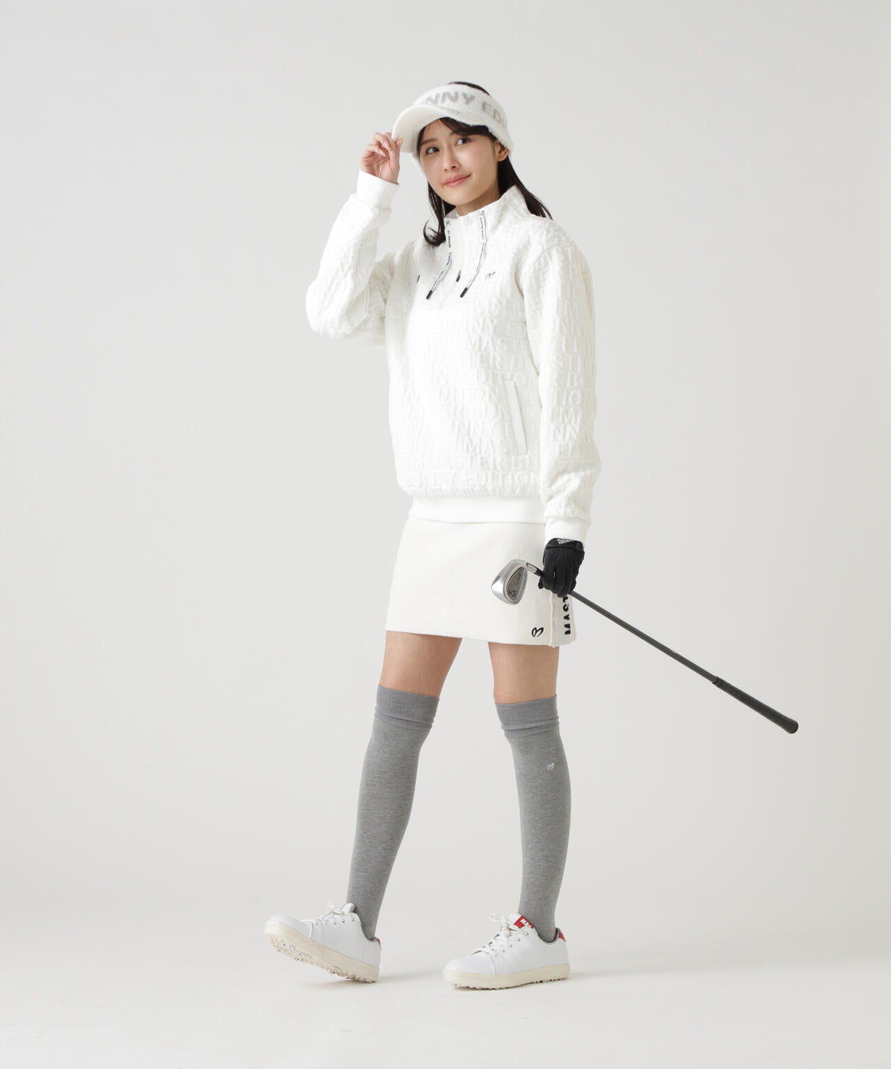 ロゴキルトジャガードハーフジップアップ