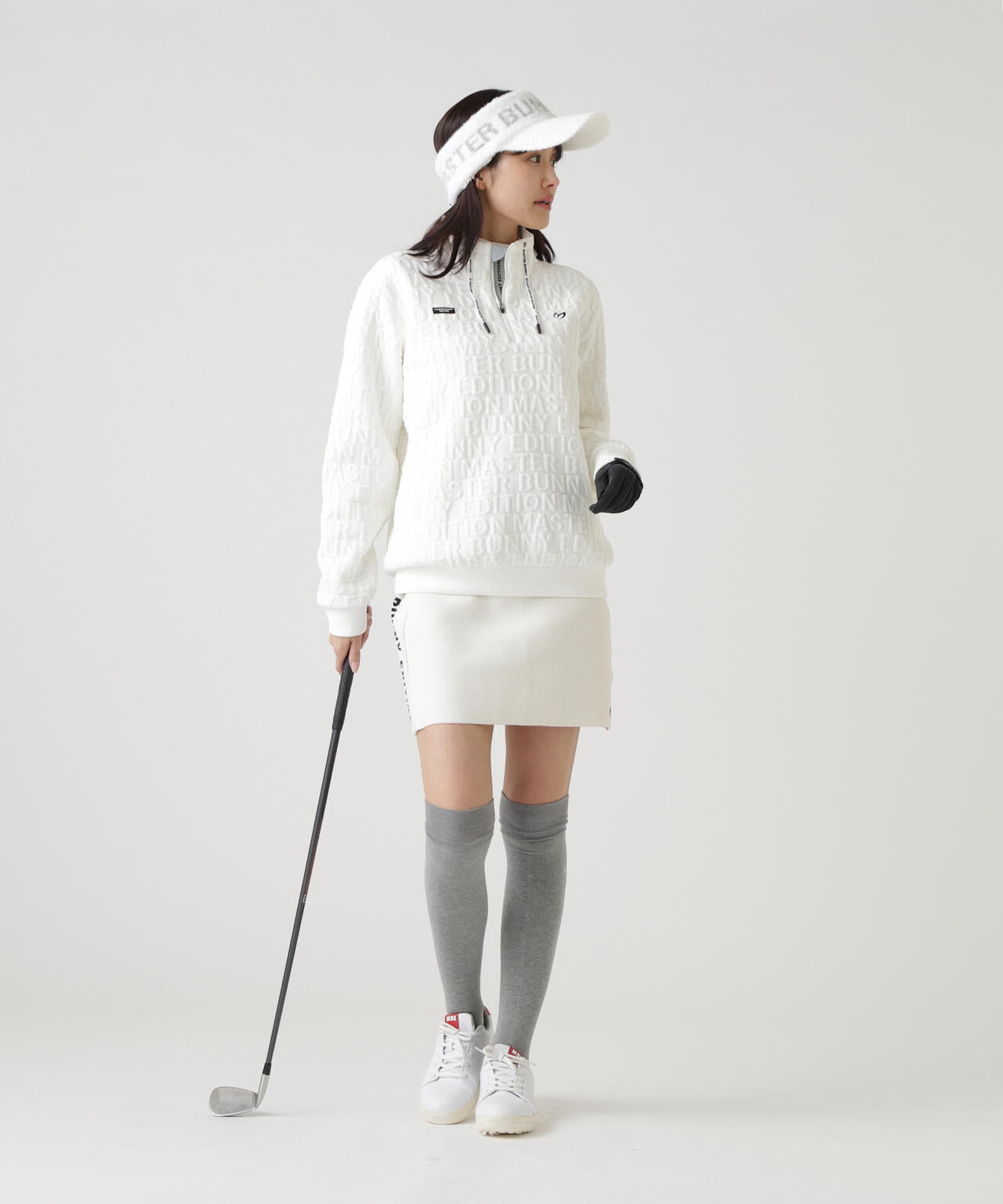 ロゴキルトジャガードハーフジップアップ