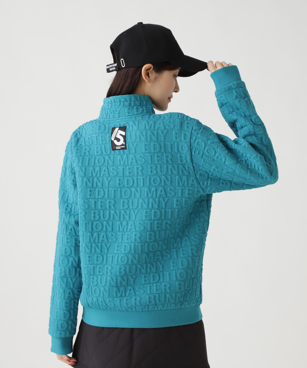 ロゴキルトジャガードハーフジップアップ