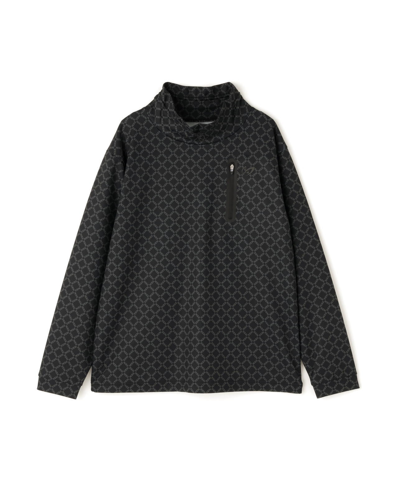 SPXカラミメッシュMBEボックスプリント長袖モックネックカットソー