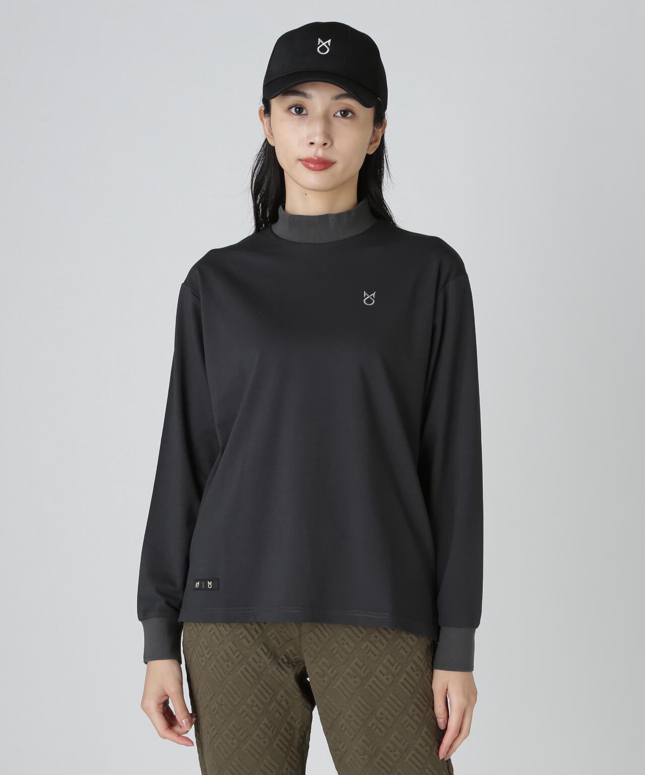 【上田桃子プロコラボカラーあり】Shine Ry/Nyストレッチポンチ長袖ハイネックカットソー