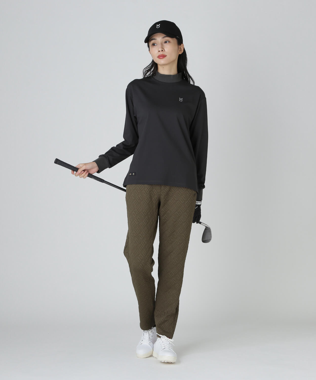 【上田桃子プロコラボカラーあり】Shine Ry/Nyストレッチポンチ長袖ハイネックカットソー