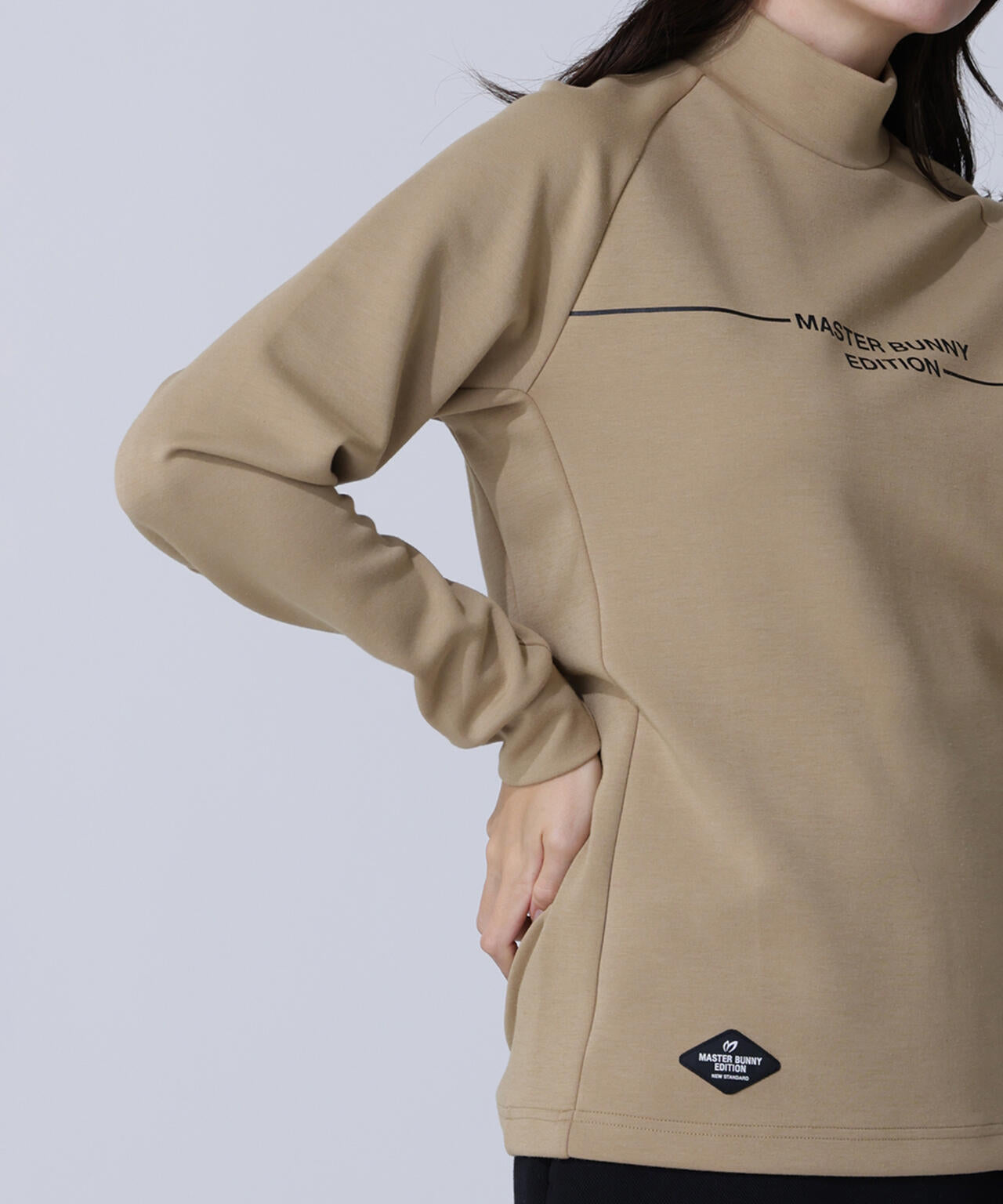 T/Rダンボール長袖ハイネックカットソー