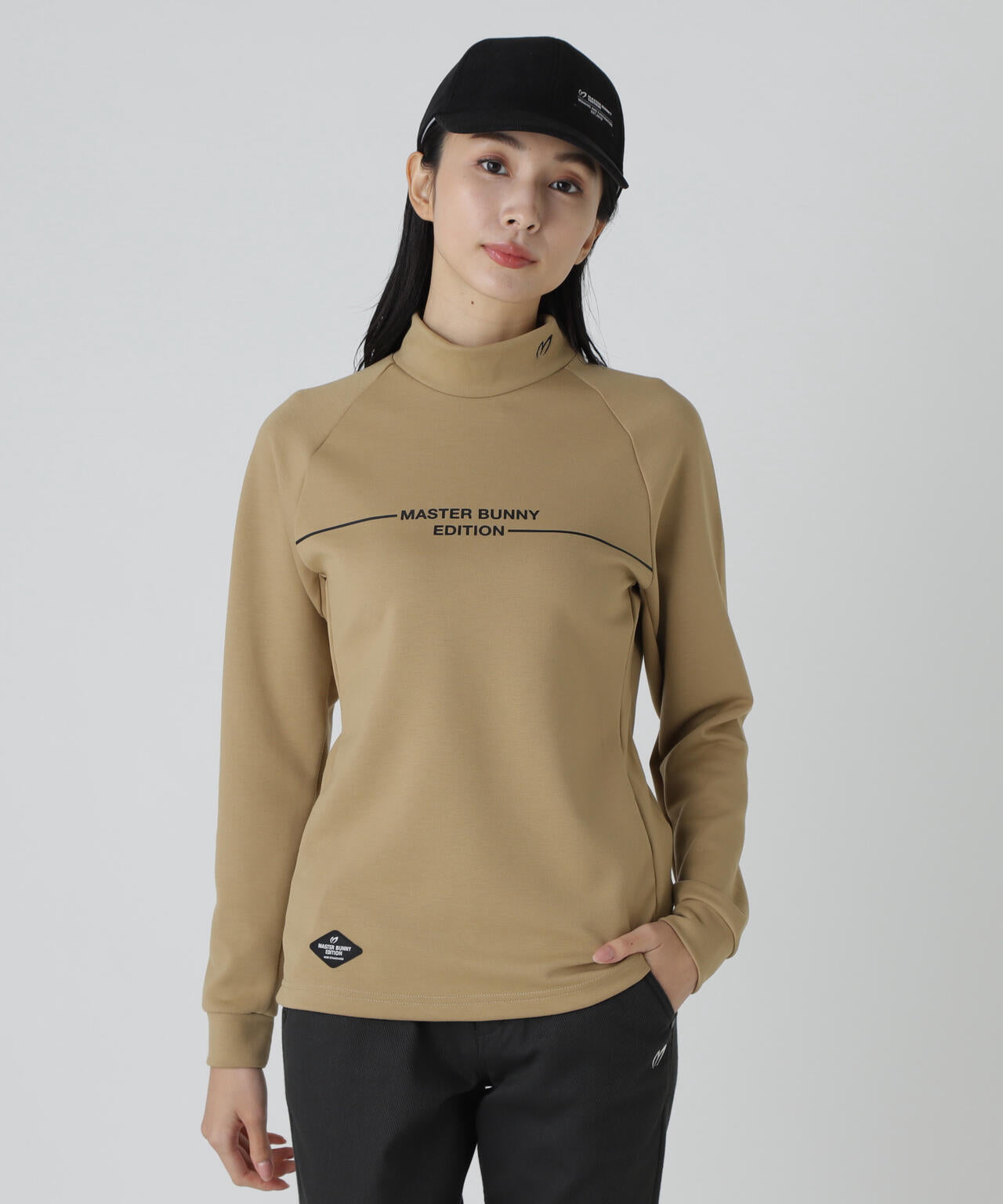 T/Rダンボール長袖ハイネックカットソー