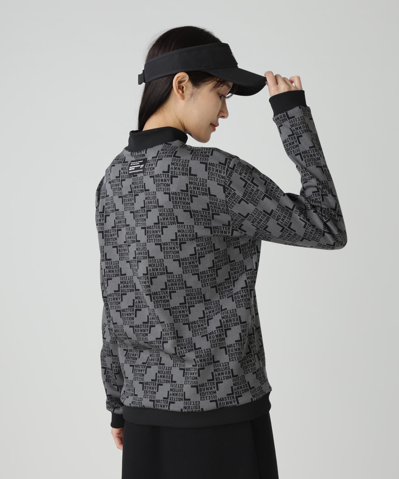 チェッカージャガード裏起毛長袖モックネックカットソー