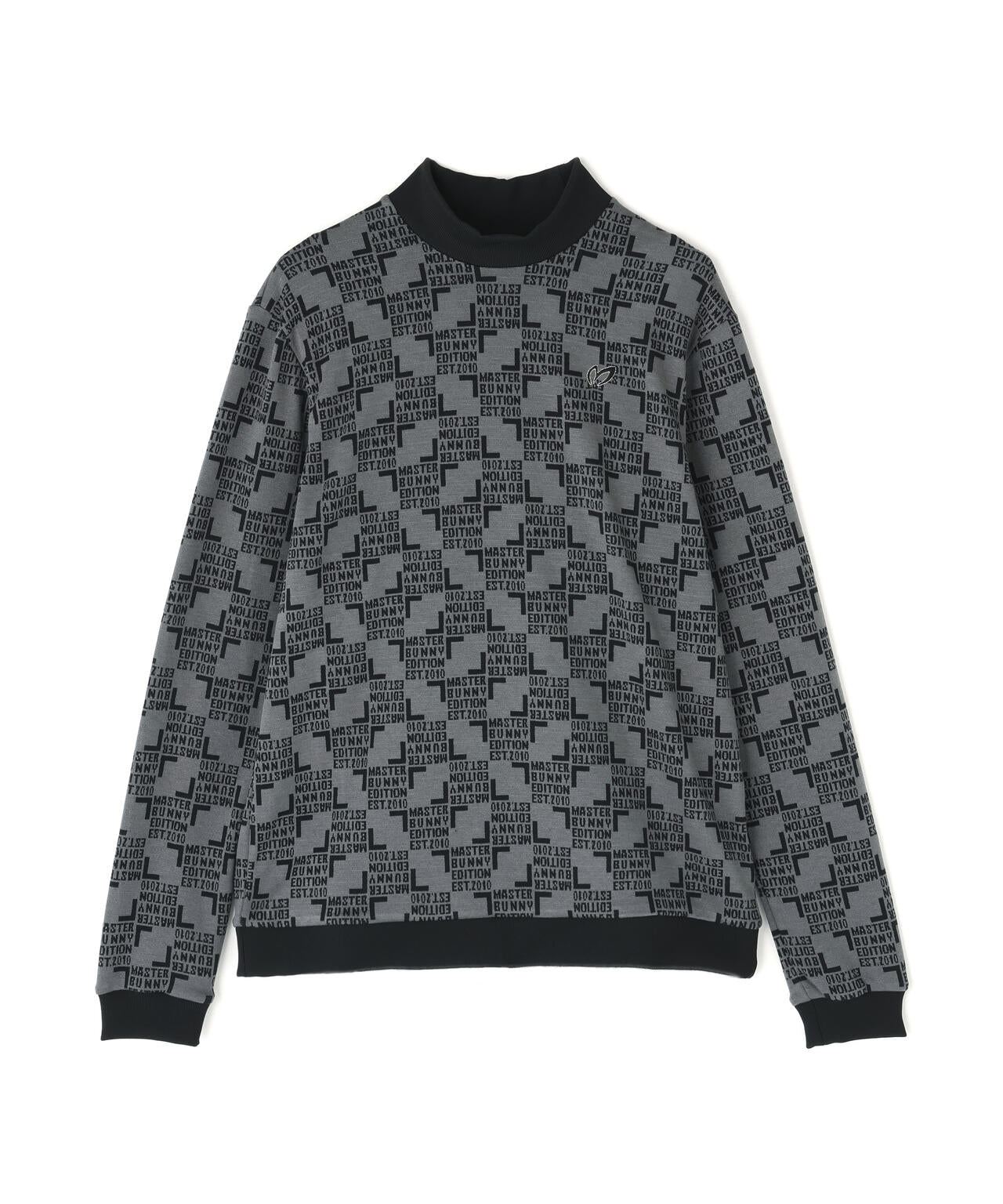 チェッカージャガード裏起毛長袖モックネックカットソー