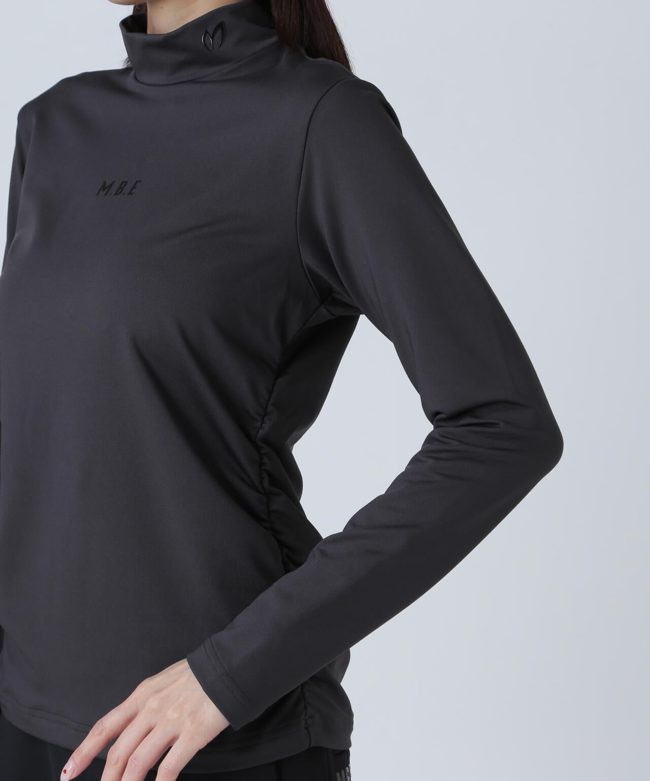 ドット長袖ハイネックカットソー