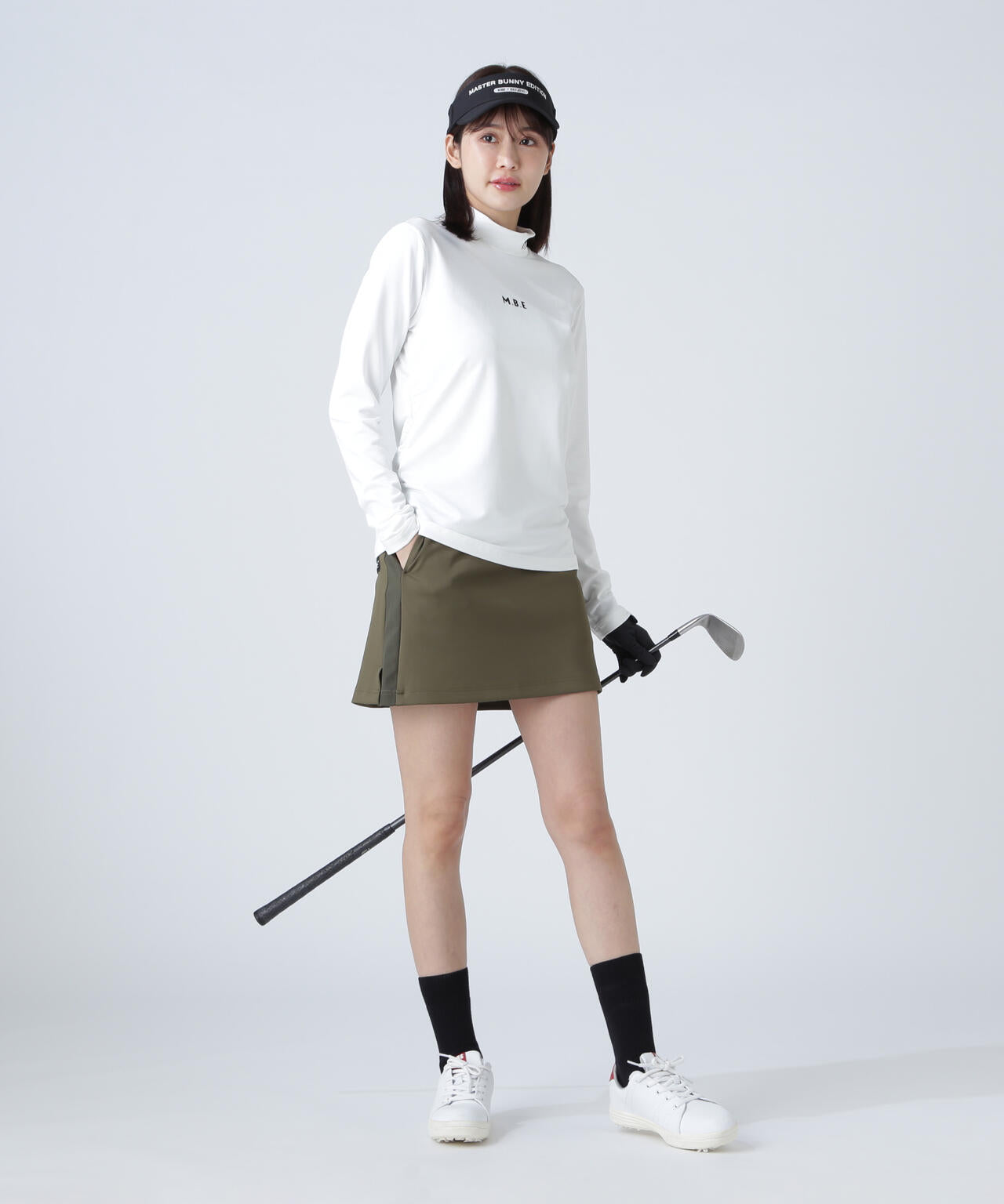 ドット長袖ハイネックカットソー