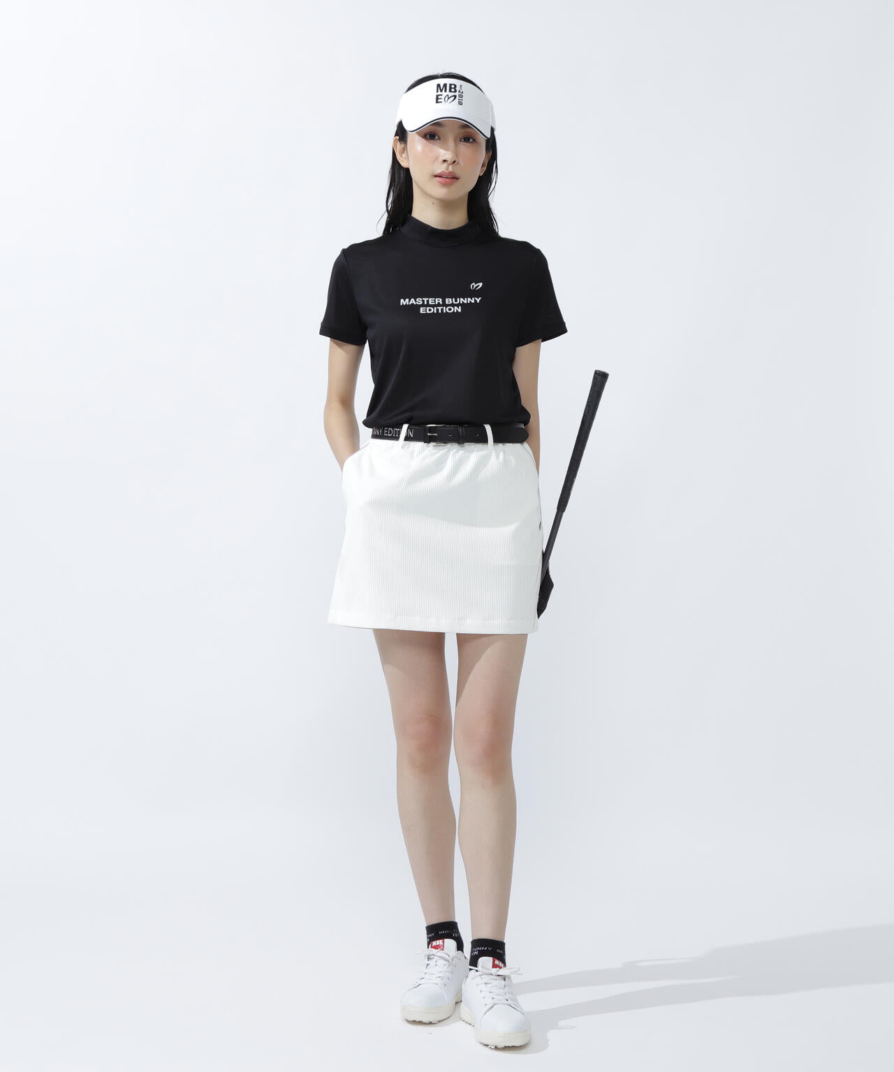 ベアメッシュ半袖モックネックカットソー