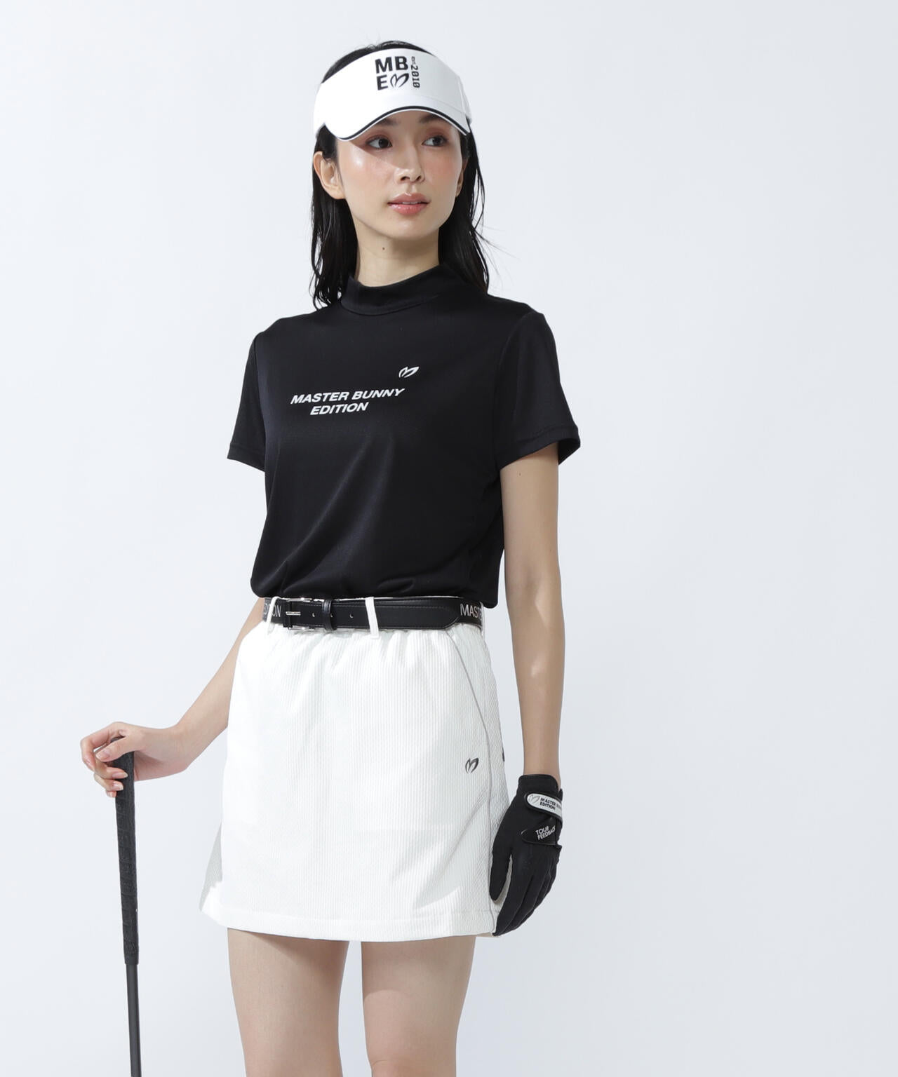 ベアメッシュ半袖モックネックカットソー