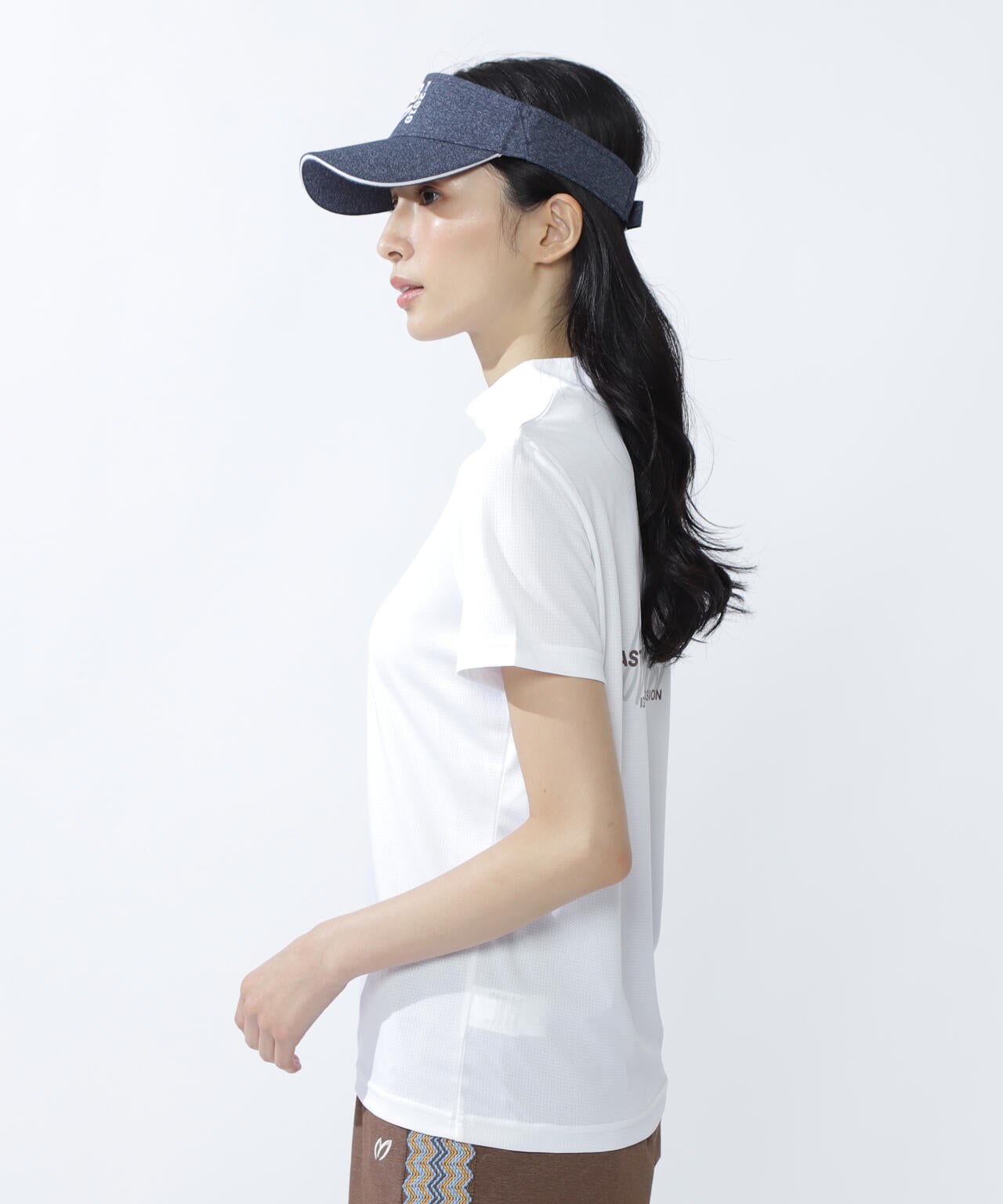 ベアメッシュ半袖モックネックカットソー