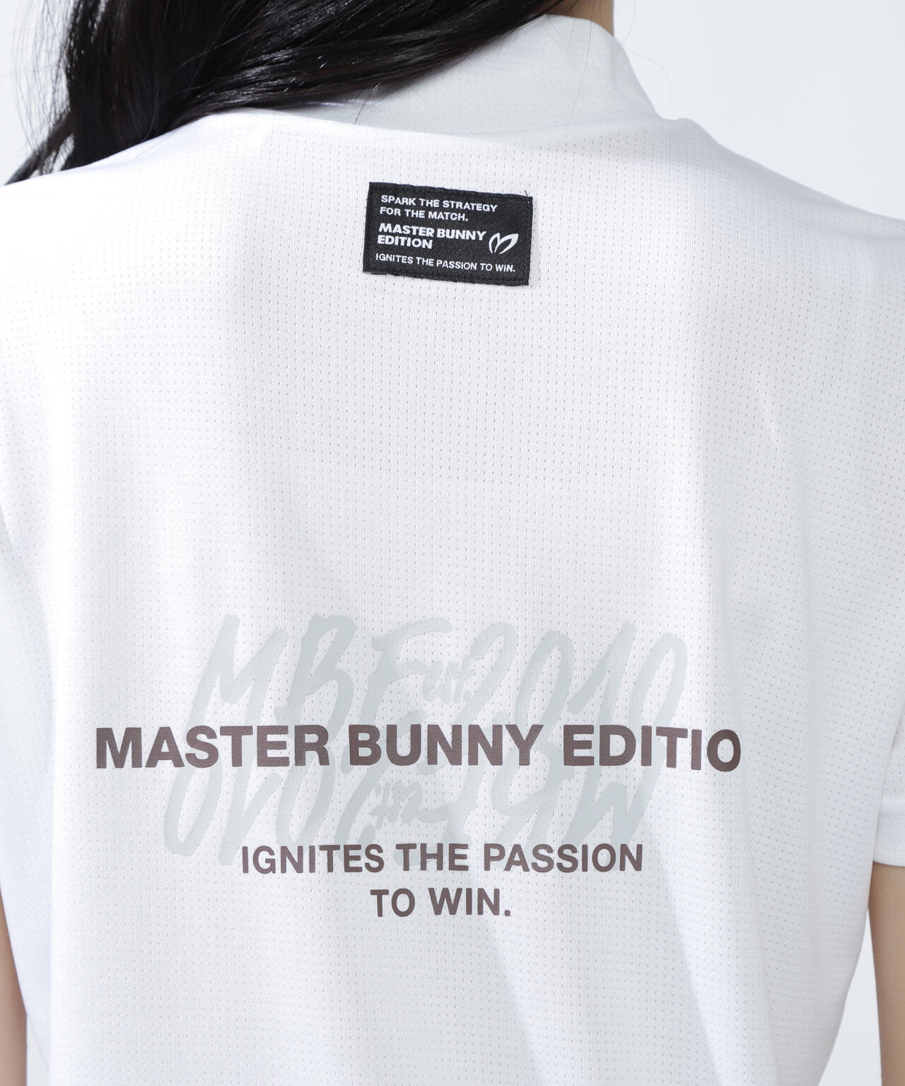 ベアメッシュ半袖モックネックカットソー