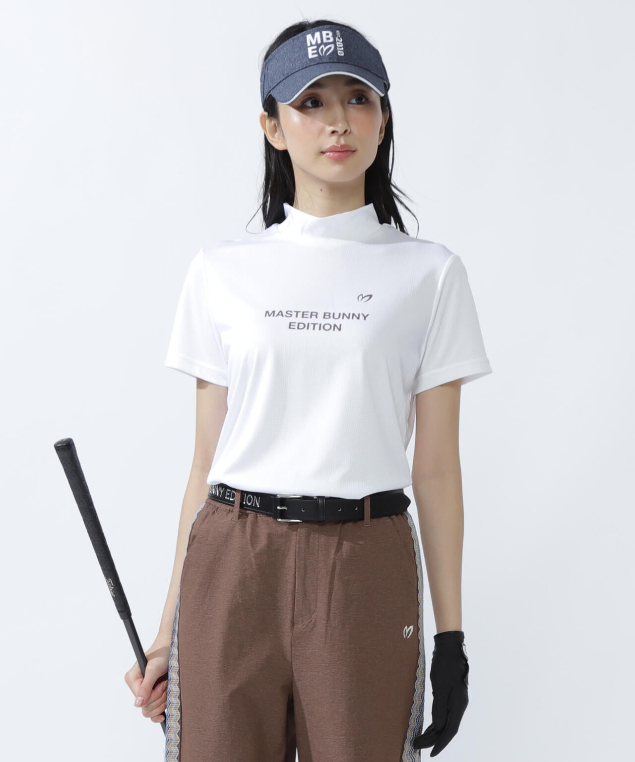 ベアメッシュ半袖モックネックカットソー