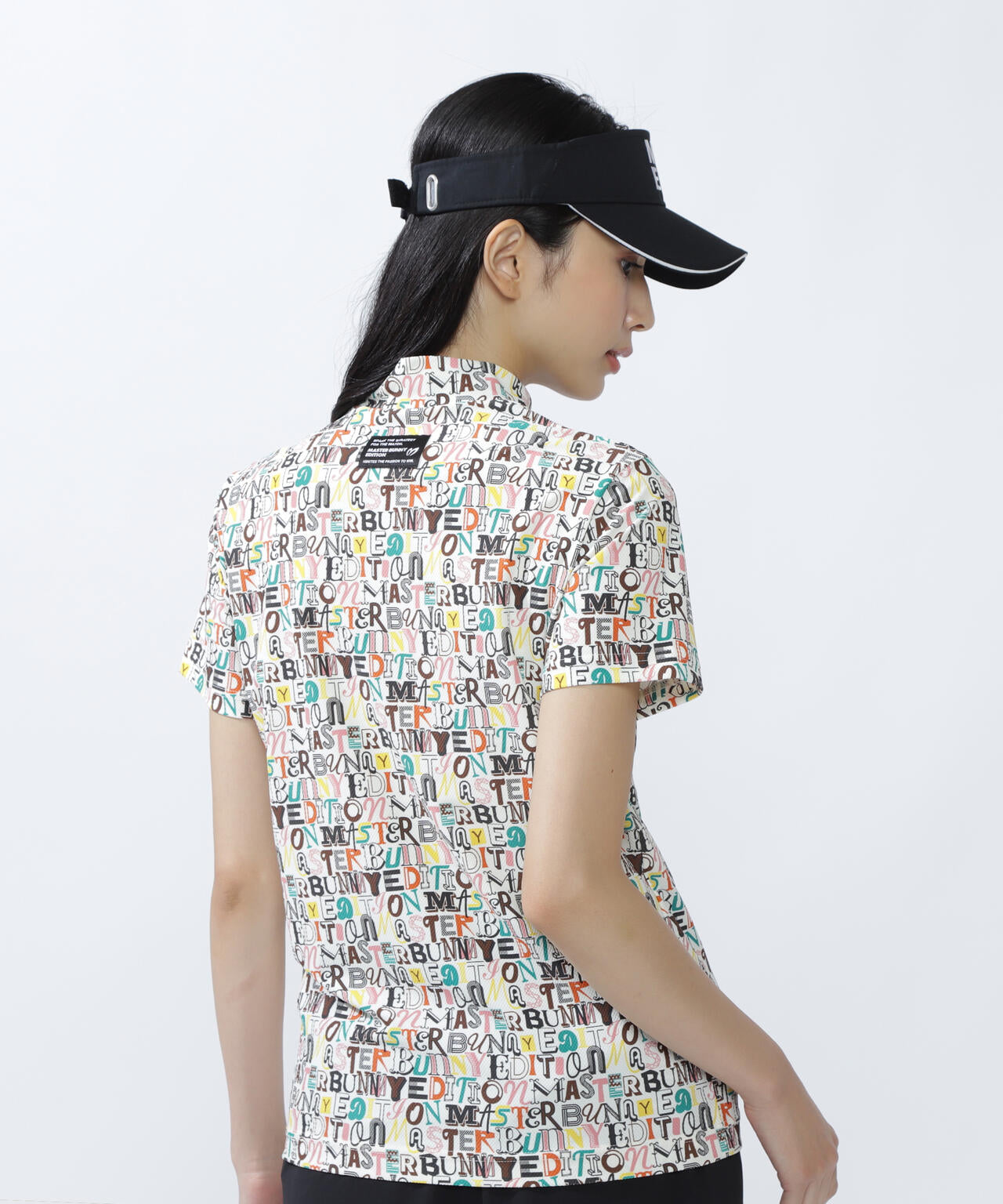 4WAYナイロントリコットマルチロゴプリント半袖モックネックカットソー