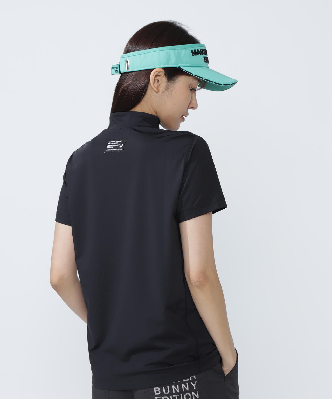 クロスミントサークルジャガード半袖ハイネックカットソー