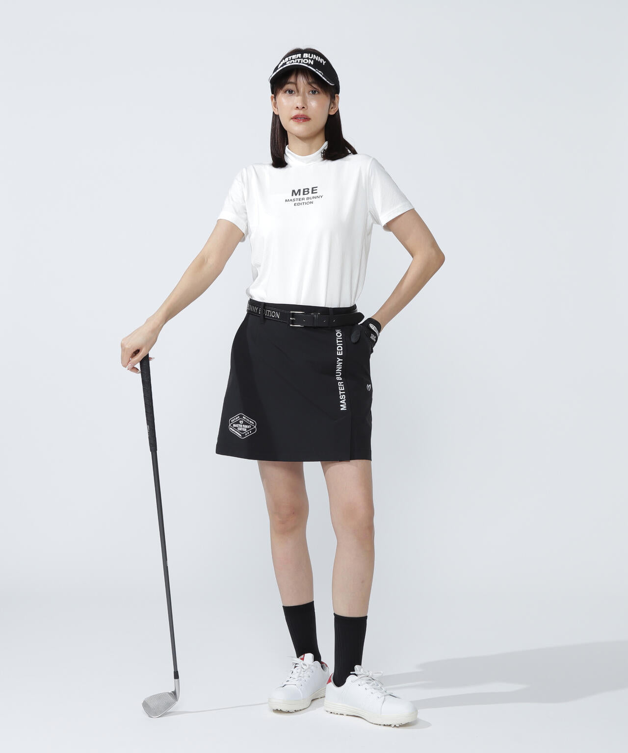 クロスミントサークルジャガード半袖ハイネックカットソー