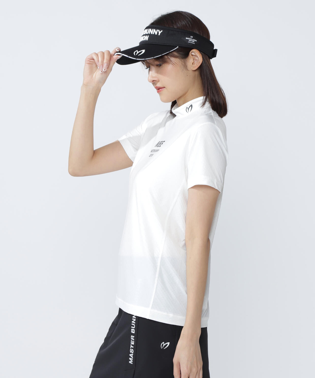 クロスミントサークルジャガード半袖ハイネックカットソー