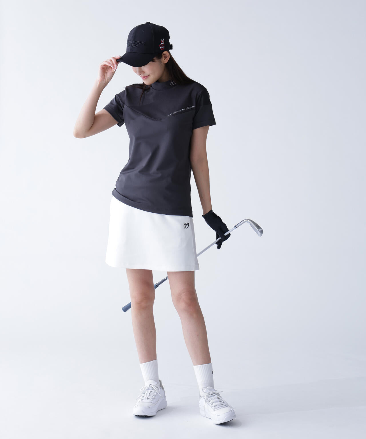 ドット半袖ハイネックカットソー