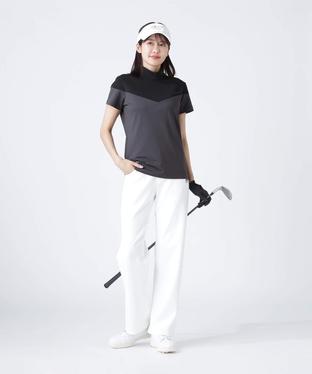 ドット半袖ハイネックカットソー