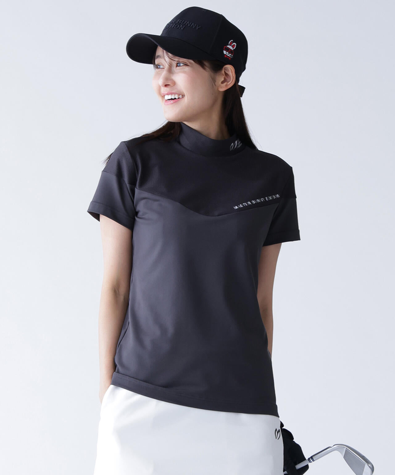 ドット半袖ハイネックカットソー