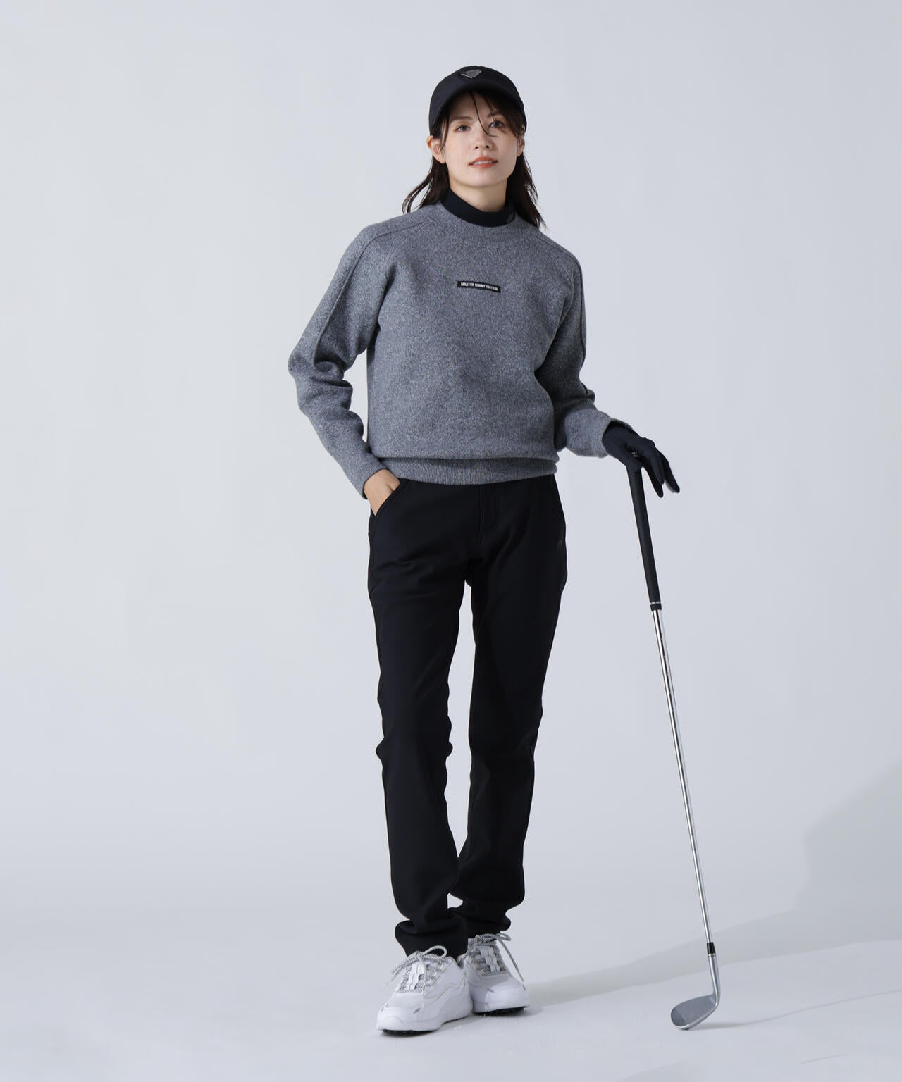 Wジャガードクルーネックニットプルオーバー