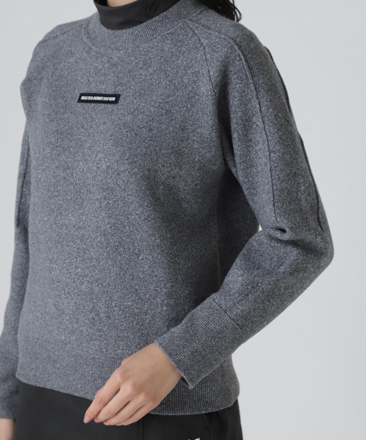 Wジャガードクルーネックニットプルオーバー