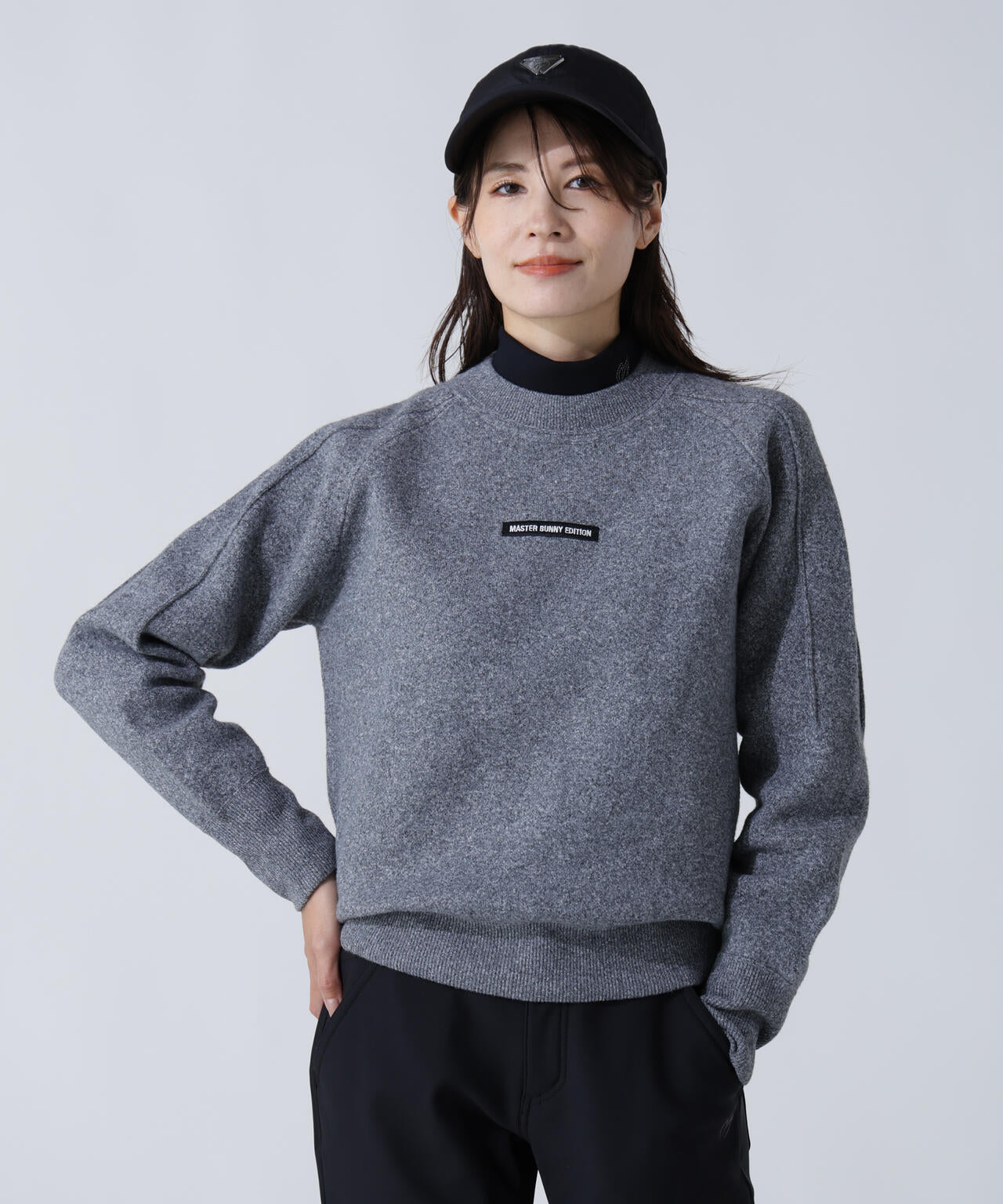 Wジャガードクルーネックニットプルオーバー