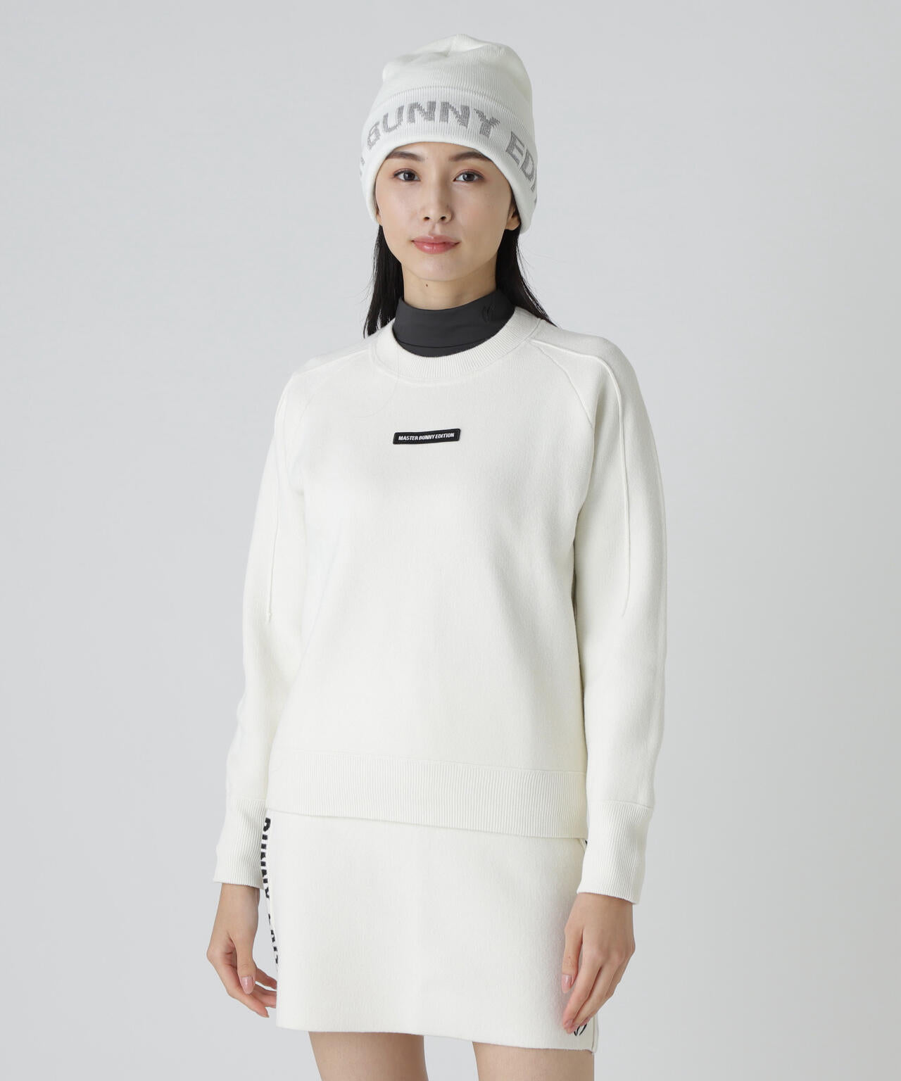 Wジャガードクルーネックニットプルオーバー