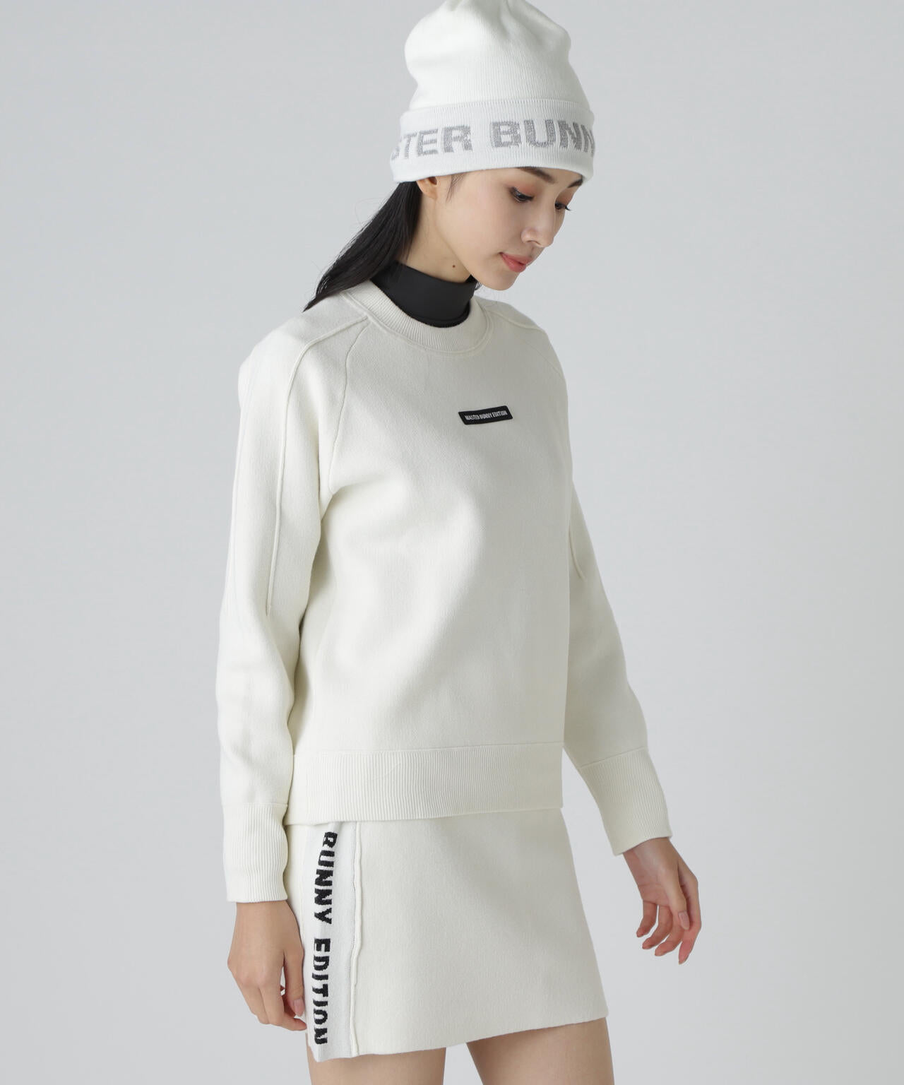 Wジャガードクルーネックニットプルオーバー