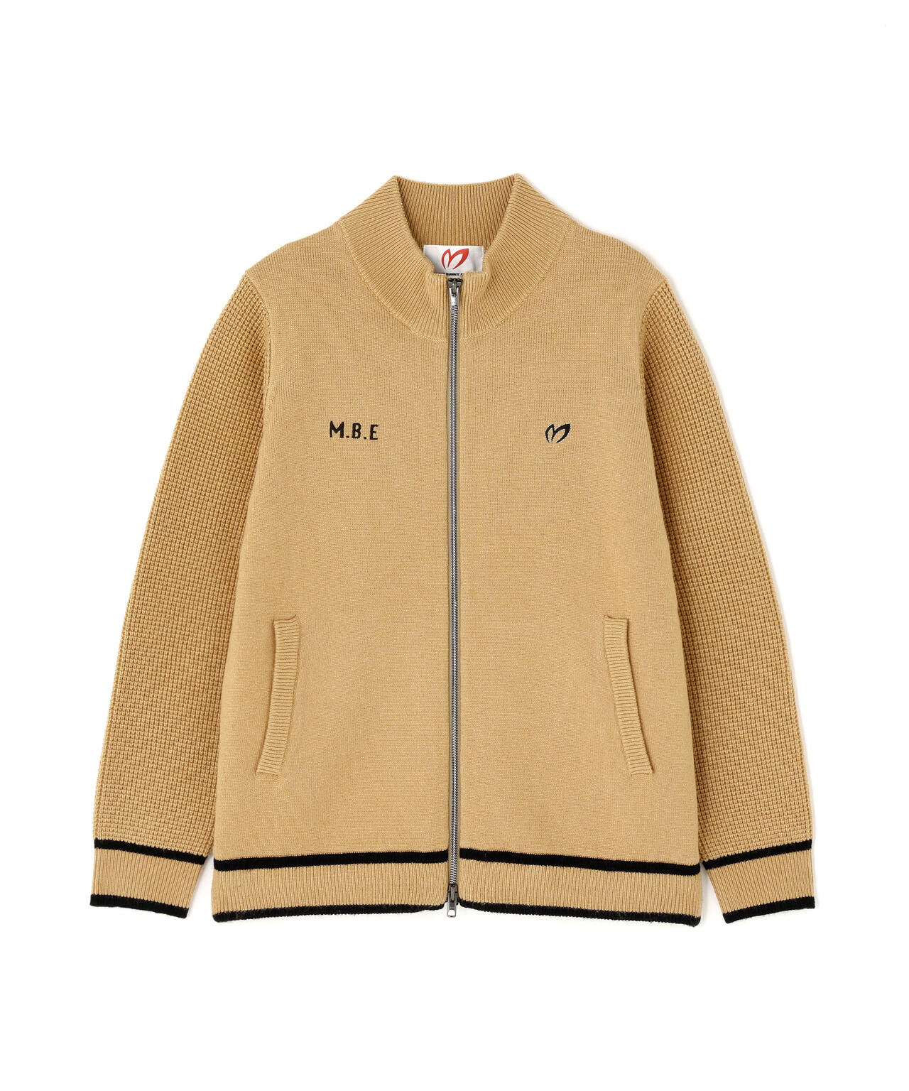 裏付きジップアップニットブルゾン