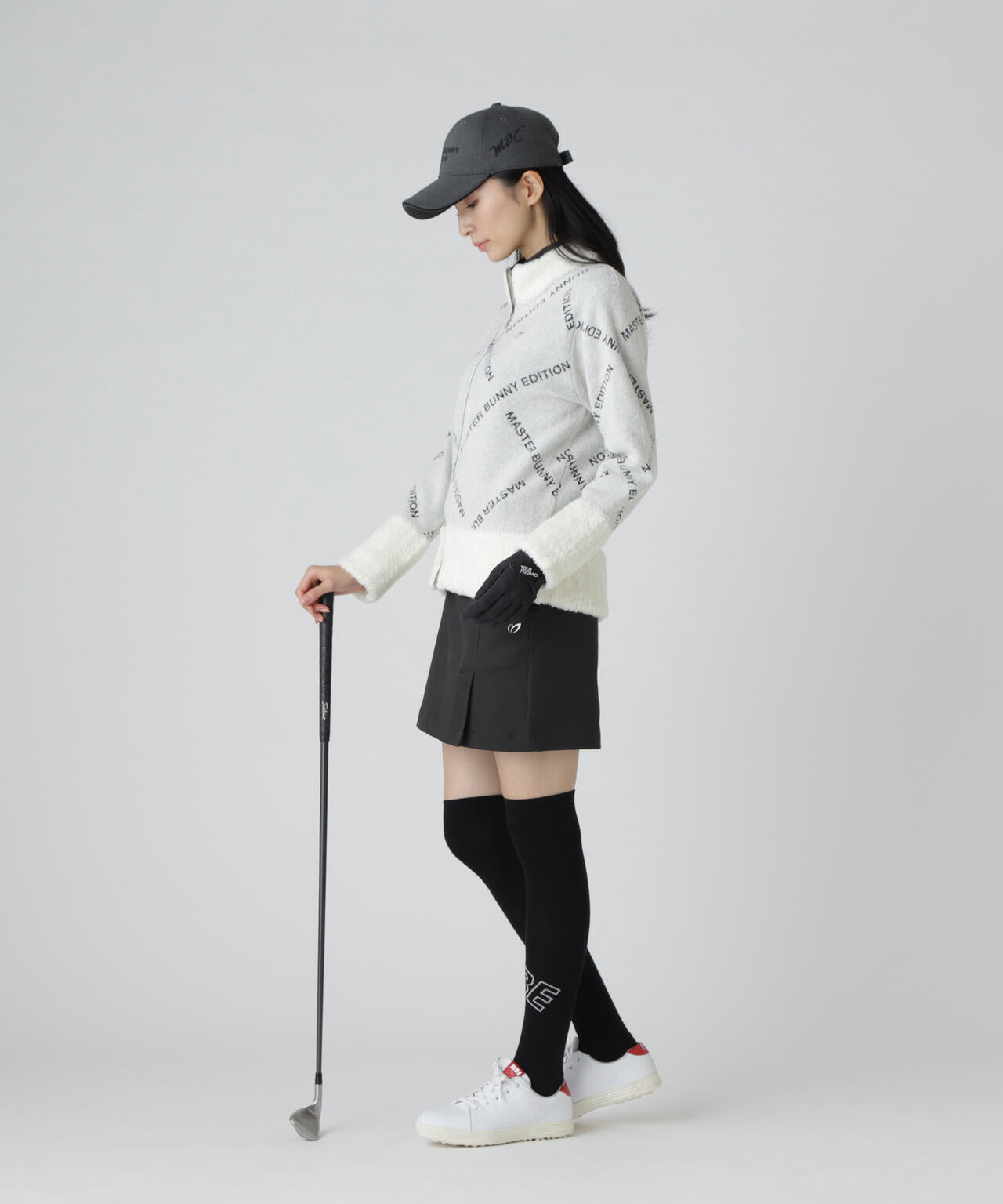 ブークレロゴジャガードジップアップニットブルゾン