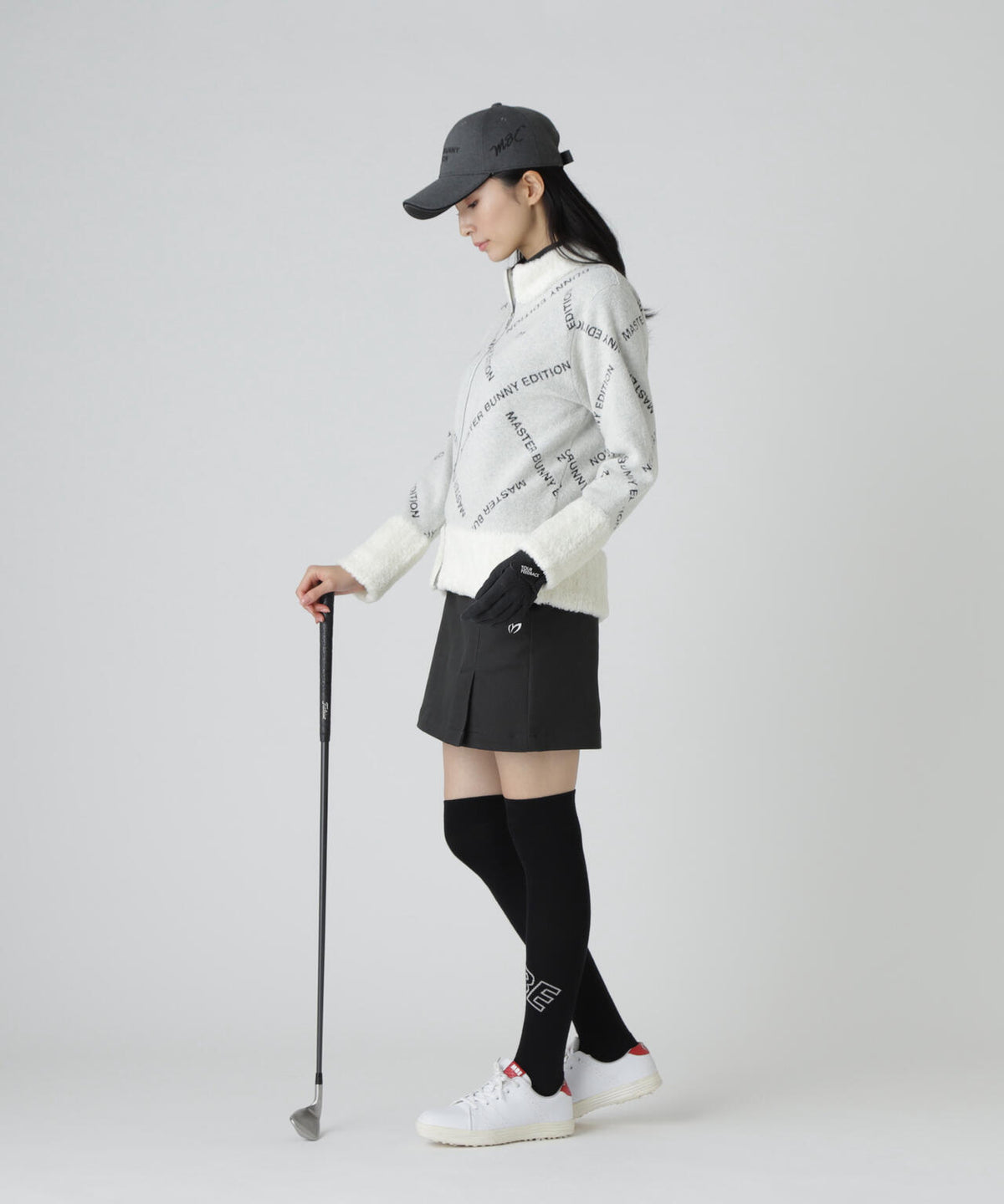 ブークレロゴジャガードジップアップニットブルゾン