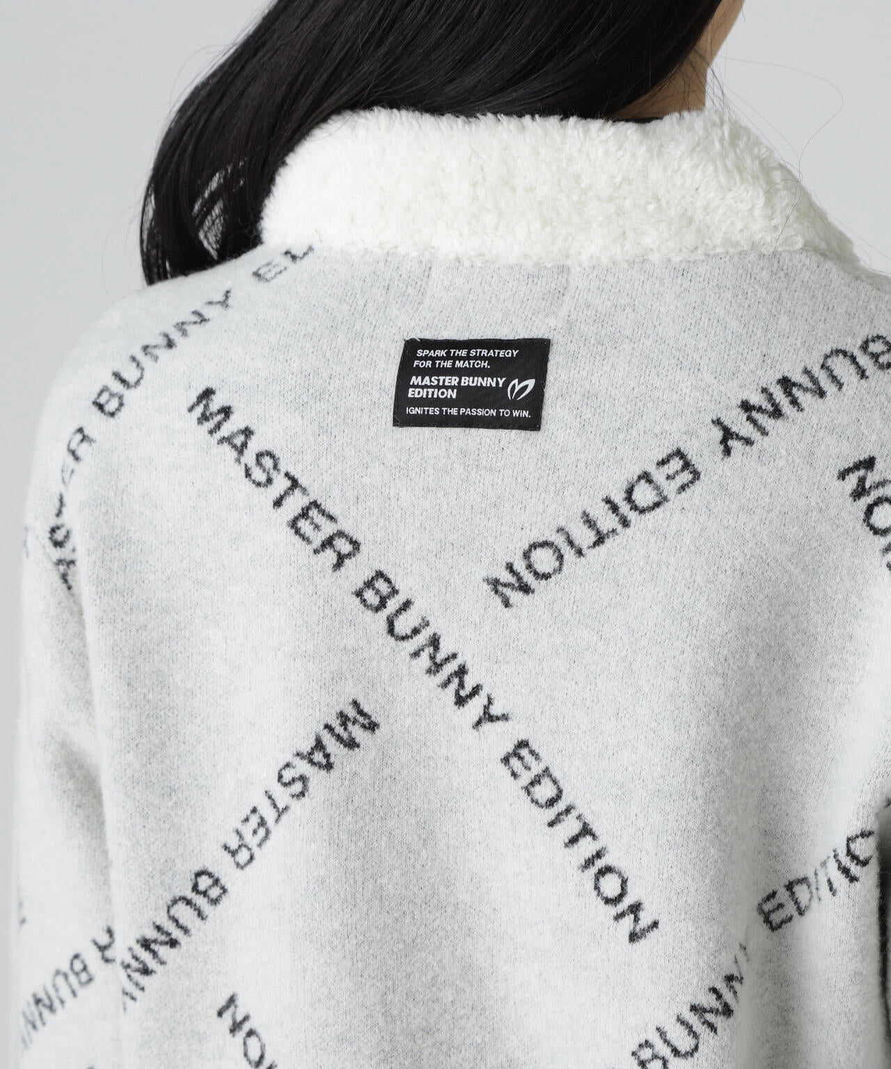 ブークレロゴジャガードジップアップニットブルゾン