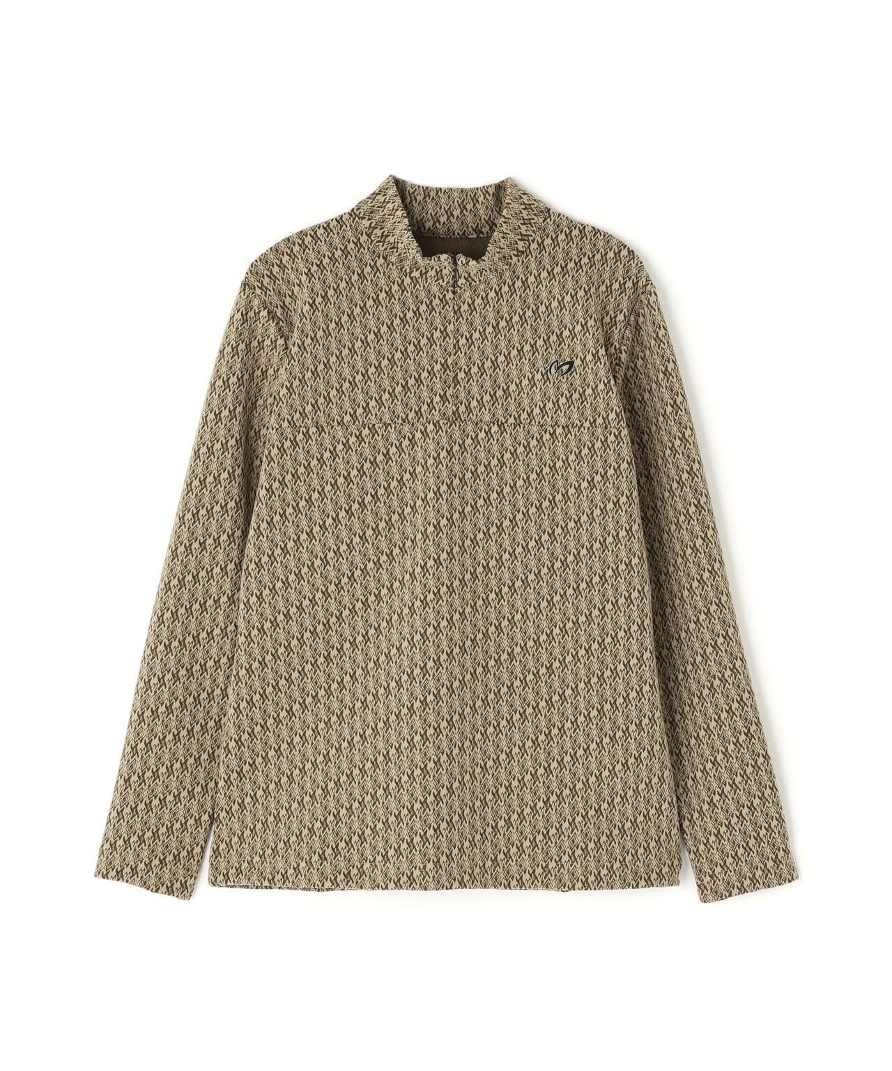 幾何柄起毛ジャガードハーフジップアップカットソー