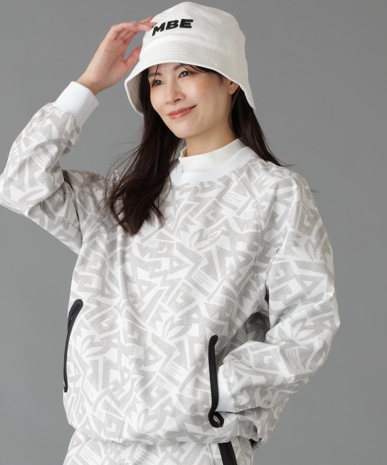 ポリストレッチプリントクルーネックプルオーバー (WOMENS) | MASTER