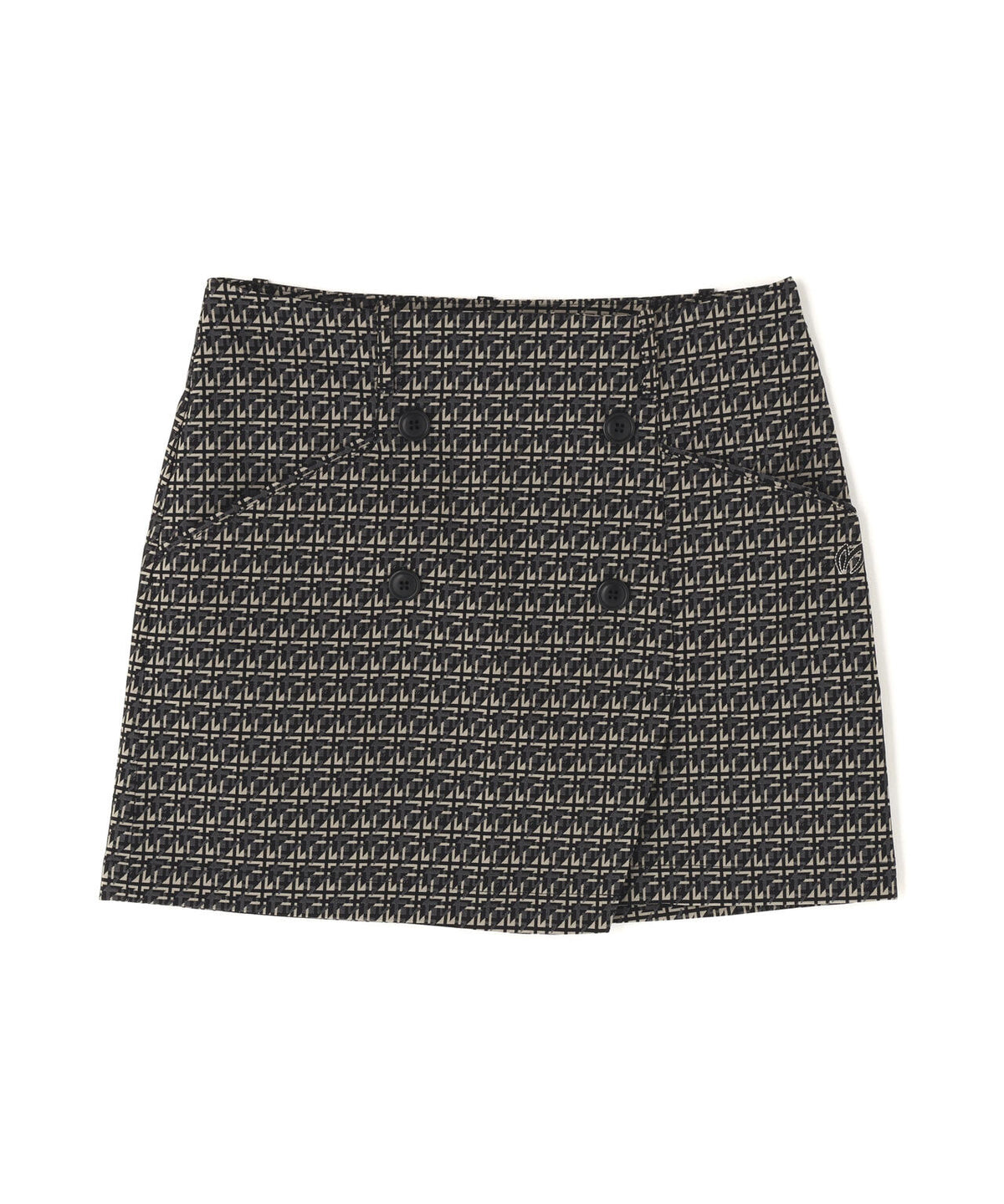 ジオメトリックチェックジャガードスカート (WOMENS)