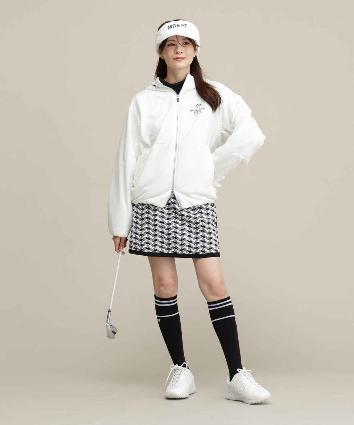 接結ニットスカート <変形千鳥柄> (WOMENS)
