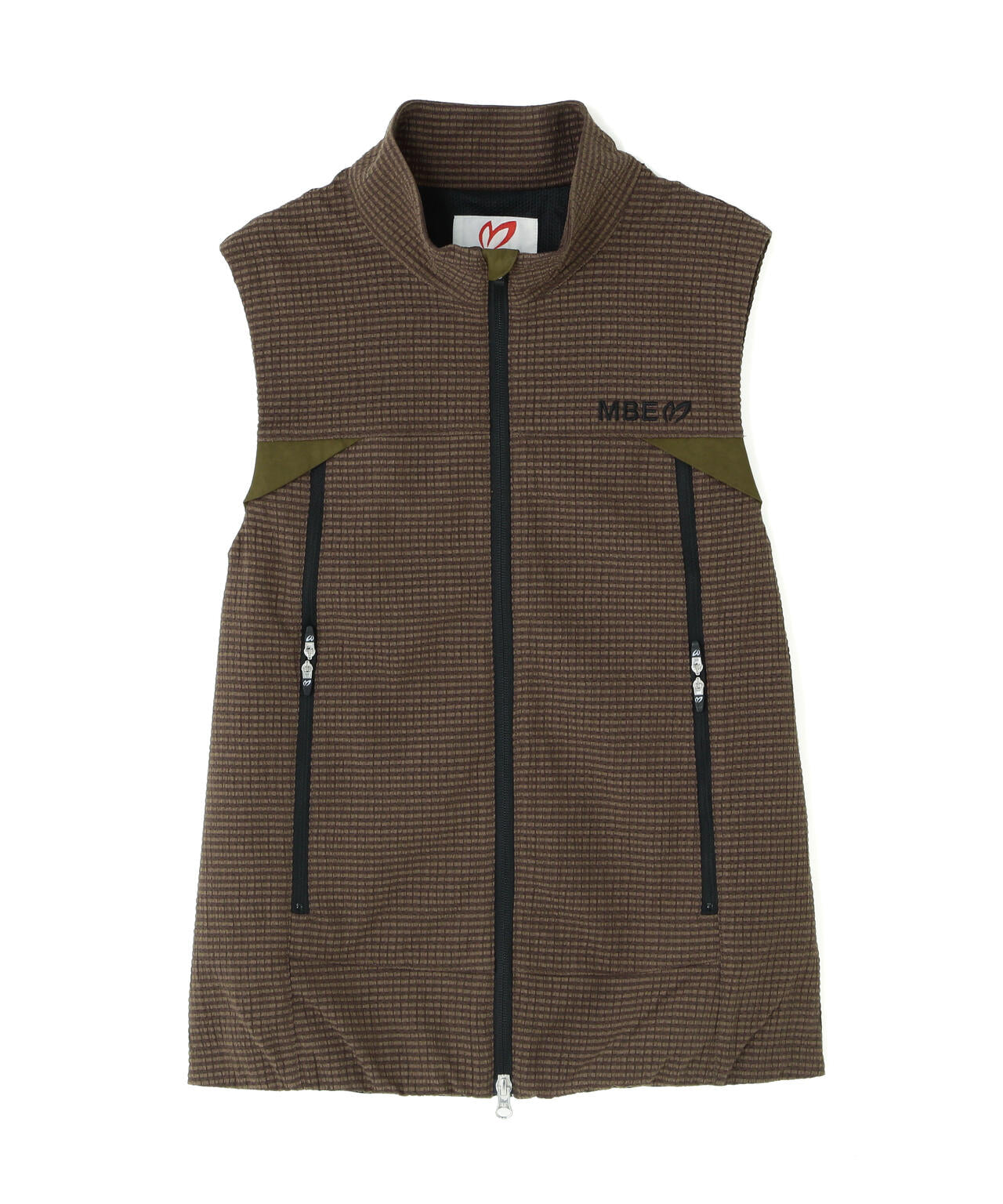 ミアチェックジャガードフルジップスタンドベスト (WOMENS)