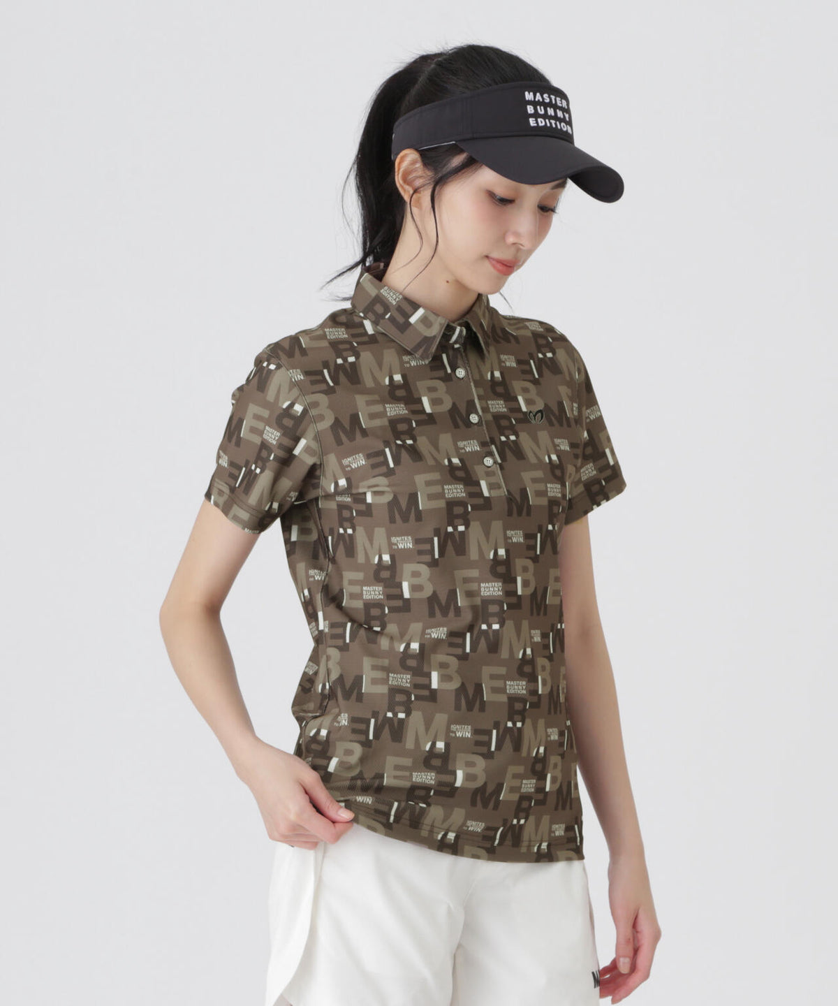 MBE柄メッシュトリコット半袖ポロシャツ