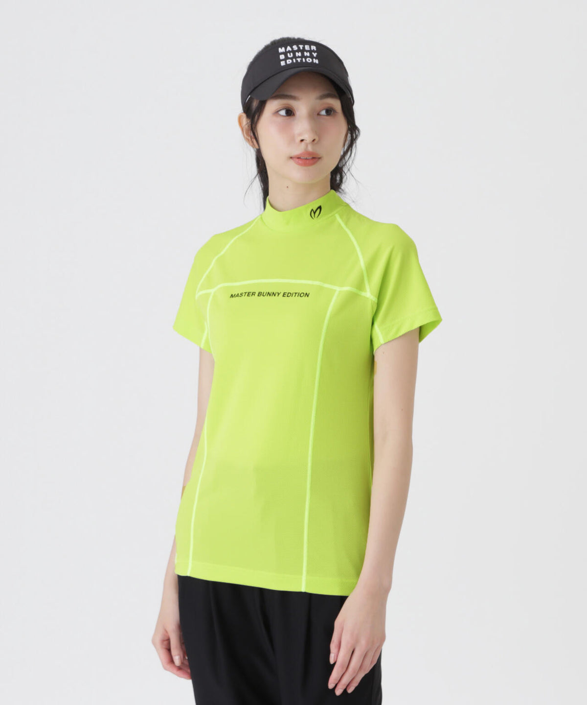 ダイヤメッシュ半袖ハイネックカットソー