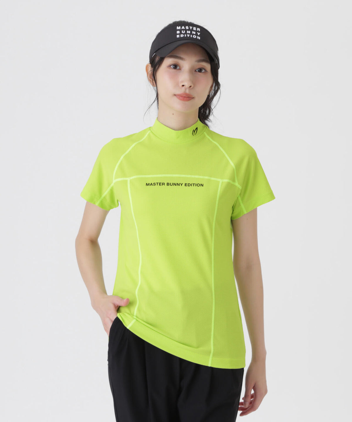 ダイヤメッシュ半袖ハイネックカットソー