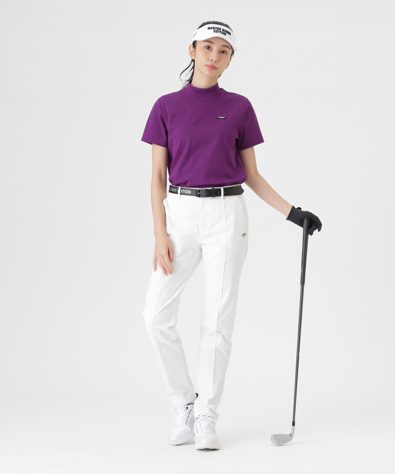トリコットメッシュ半袖ハイネックカットソー (WOMENS)