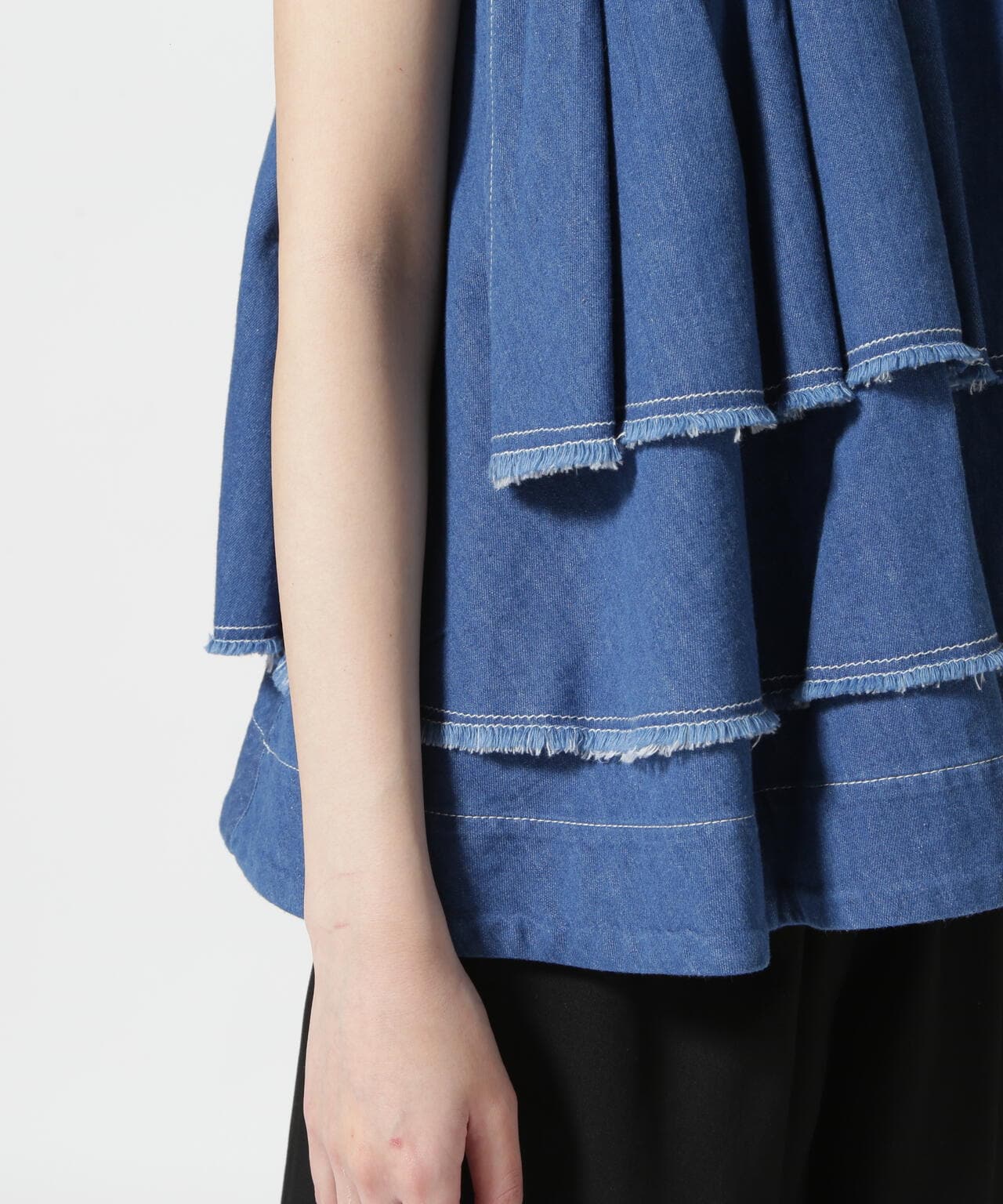 RHODOLIRION/ロドリリオン FRILL TOPS DENIM